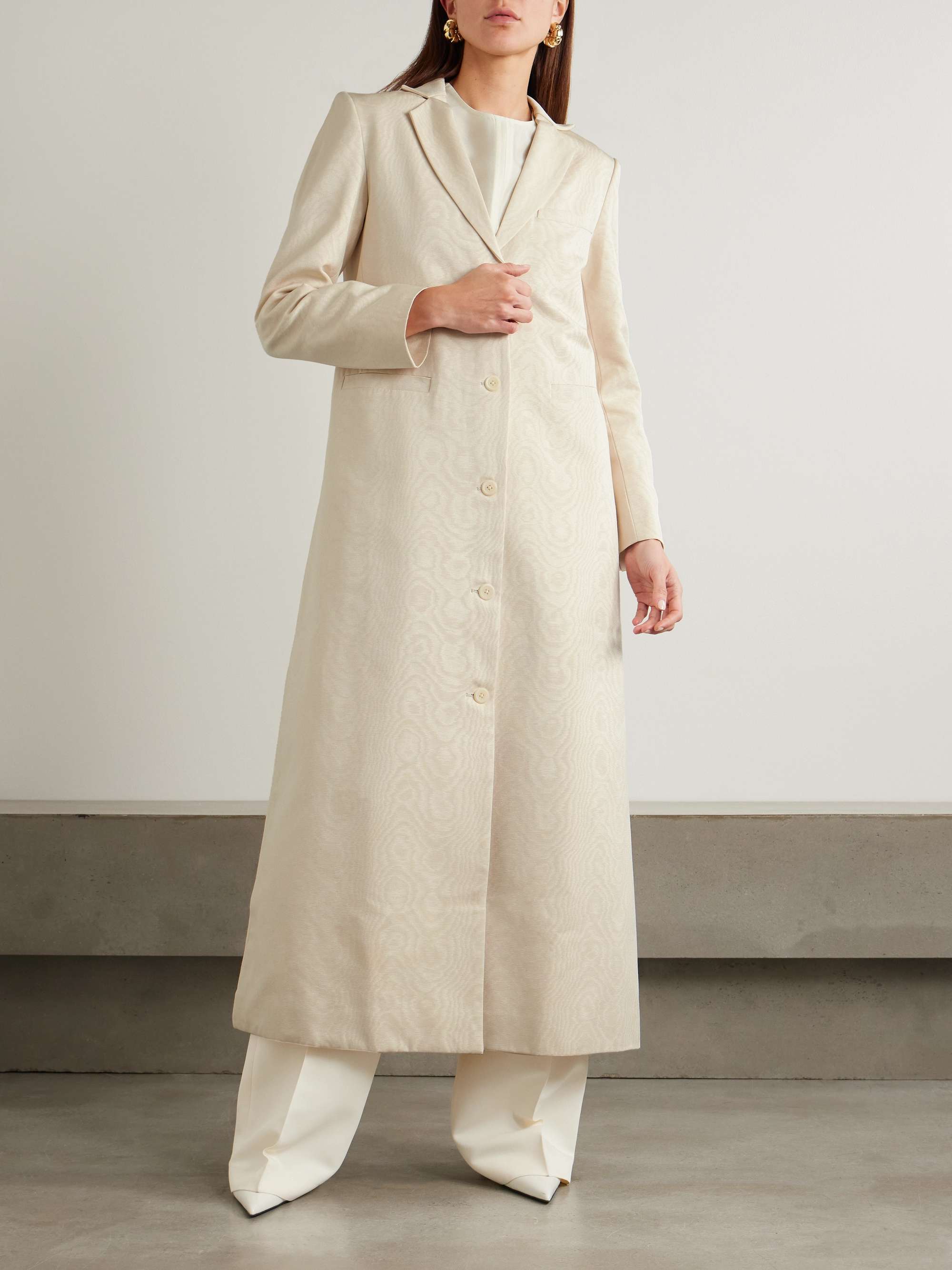 Nouf cotton-blend moire coat view