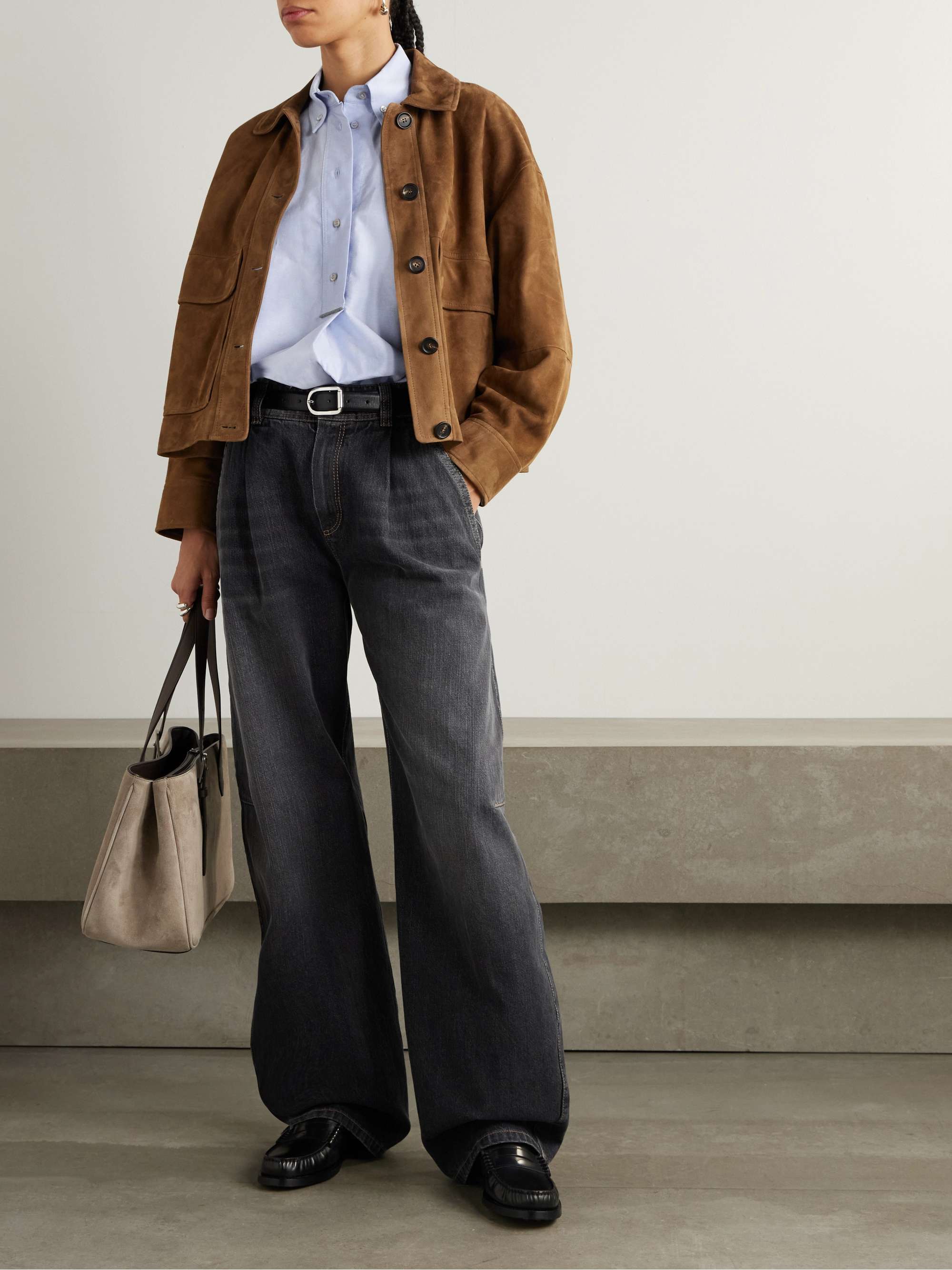 Bead-embellished cotton Oxford shirt view