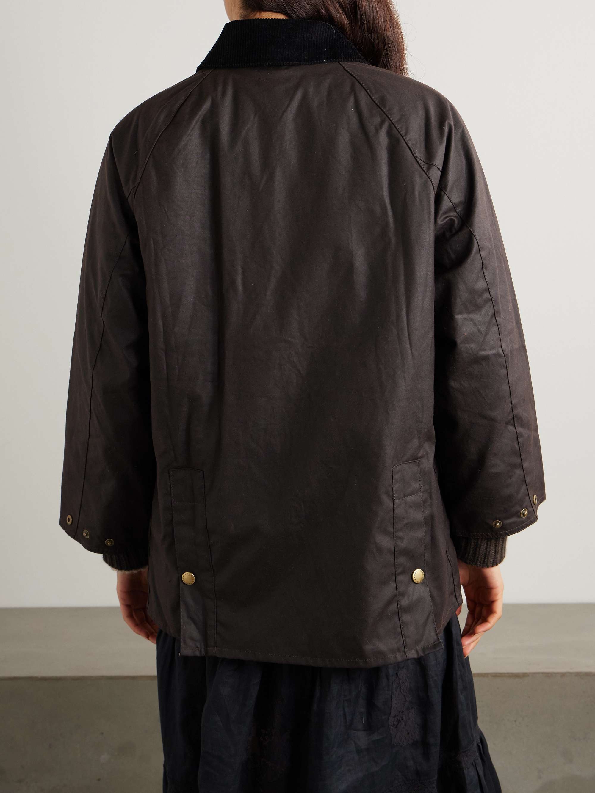 Lynne corduroy-trimmed waxed-cotton jacket view