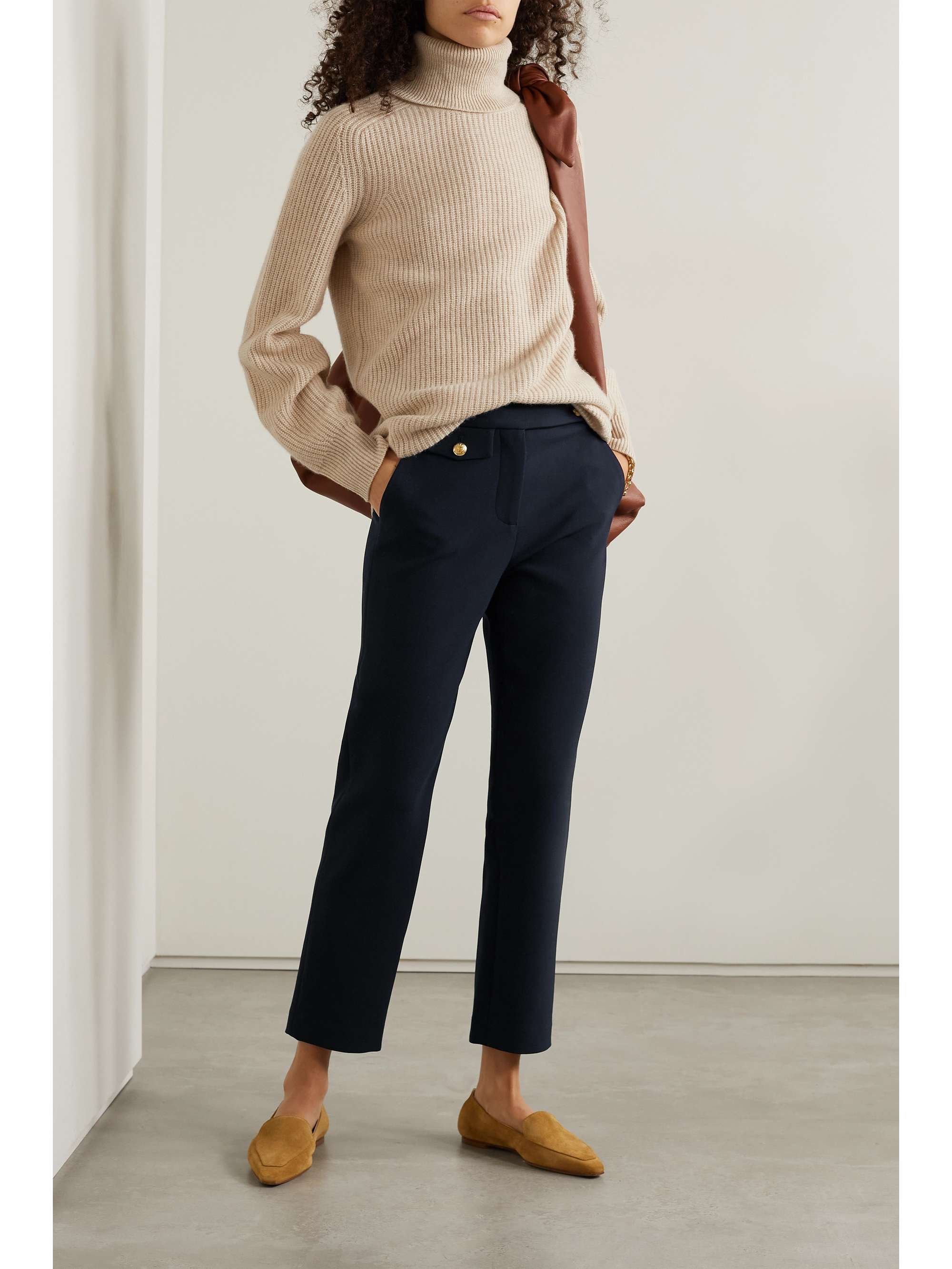 Renzo cropped woven straight-leg pants view