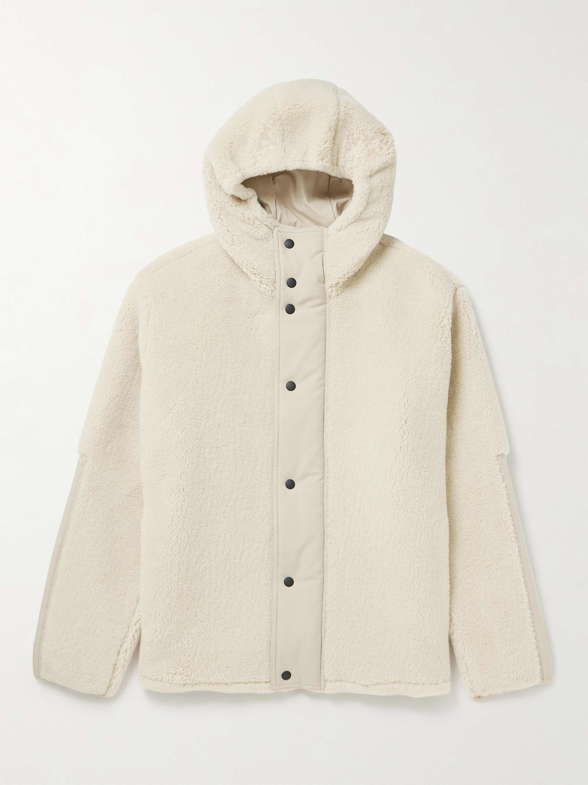 Shell-Trimmed Cashmere and Silk-Blend Fleece Jacket view