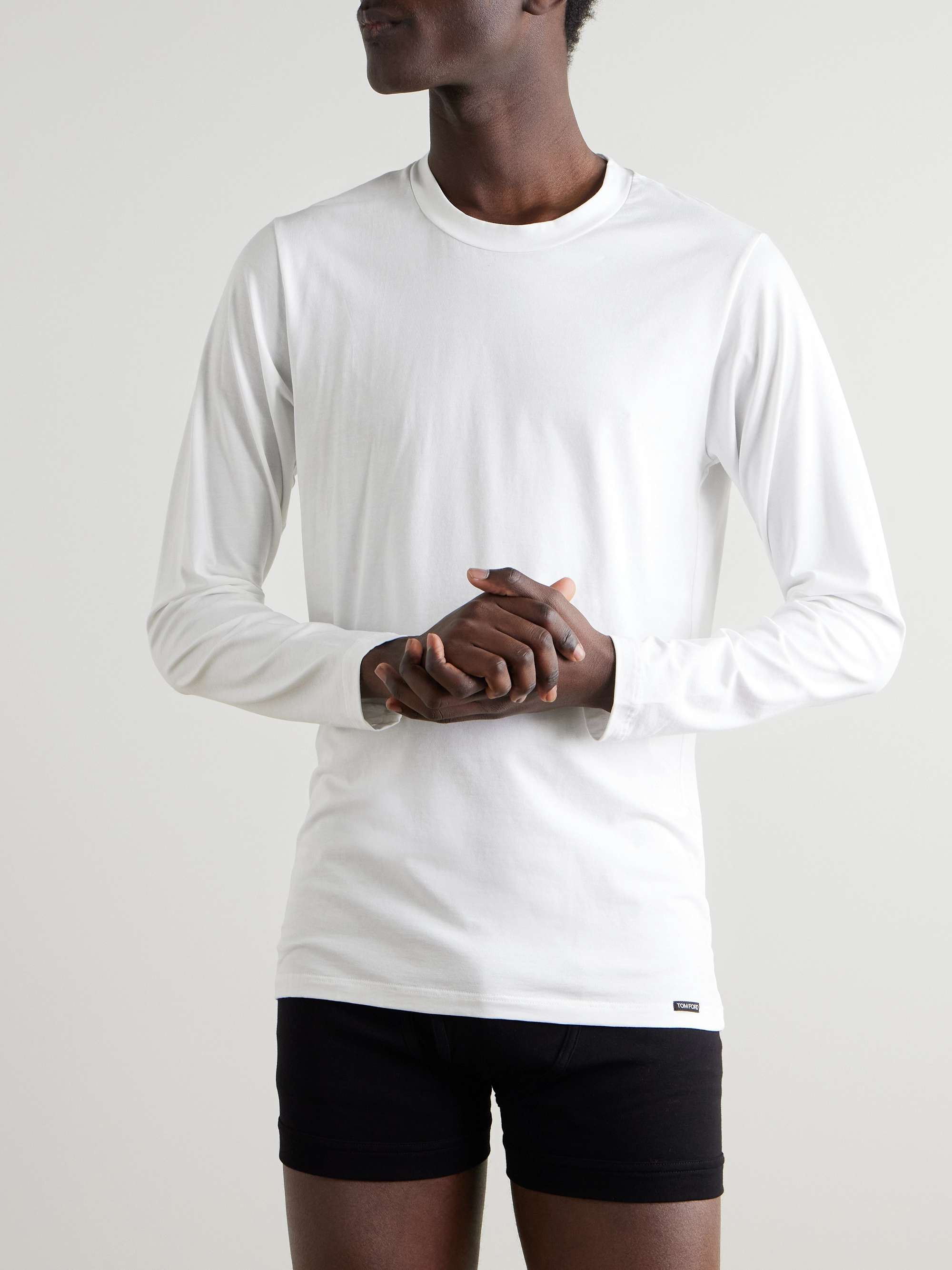 Stretch Cotton and Modal-Blend Jersey T-Shirt view