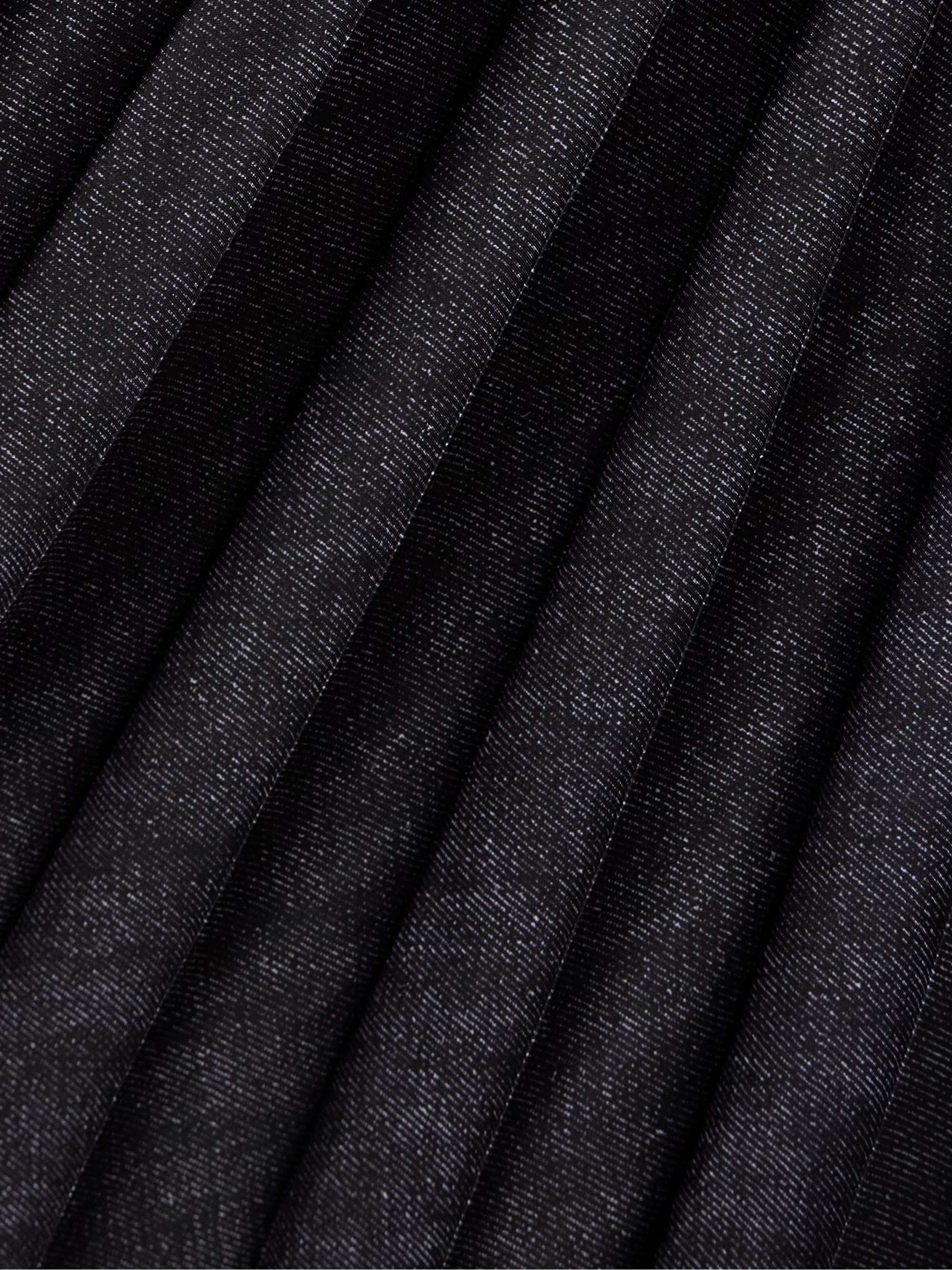 Denim-trimmed pleated printed crepe de chine midi wrap skirt view