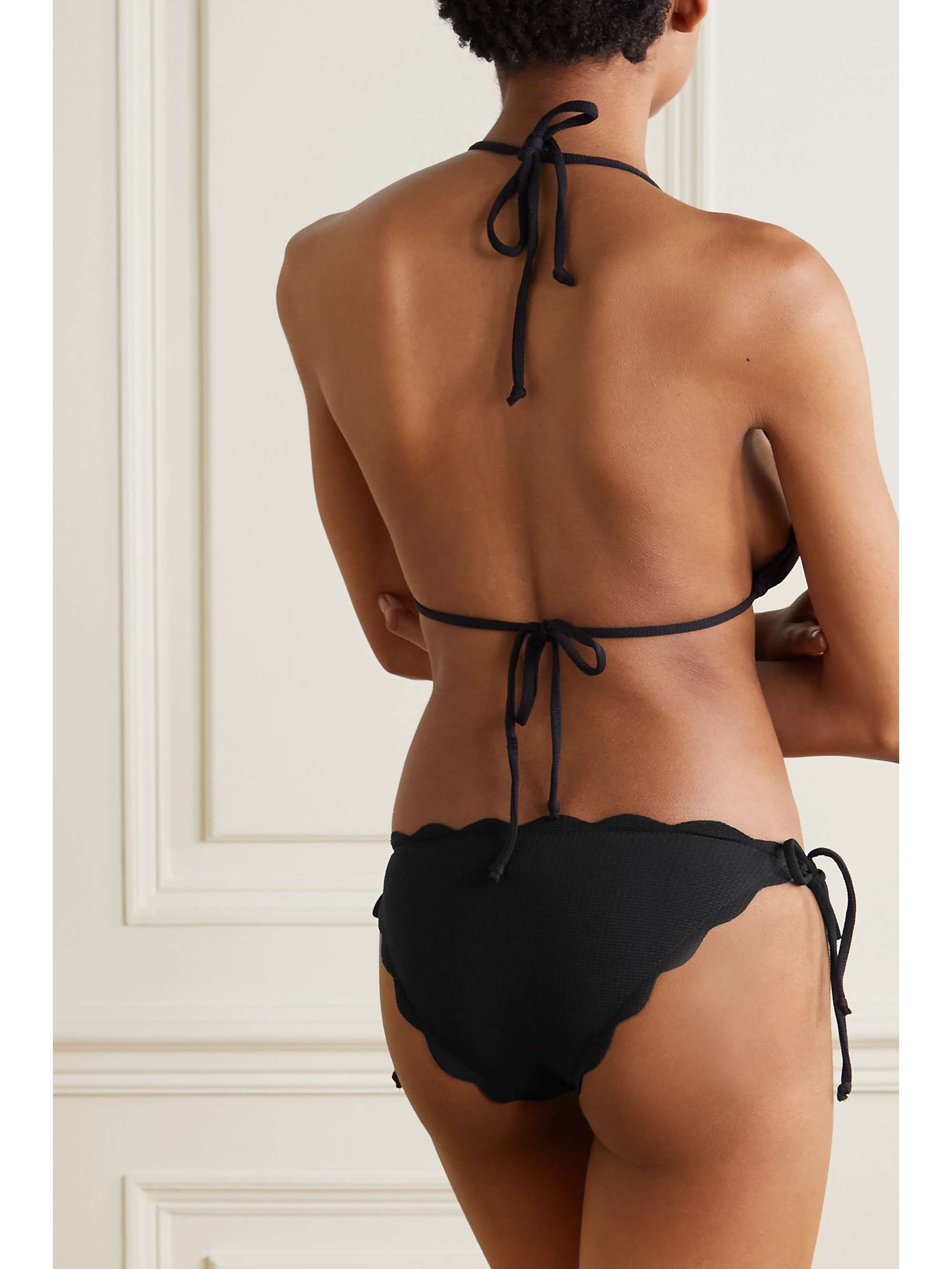 Broadway scalloped recycled seersucker bikini top view