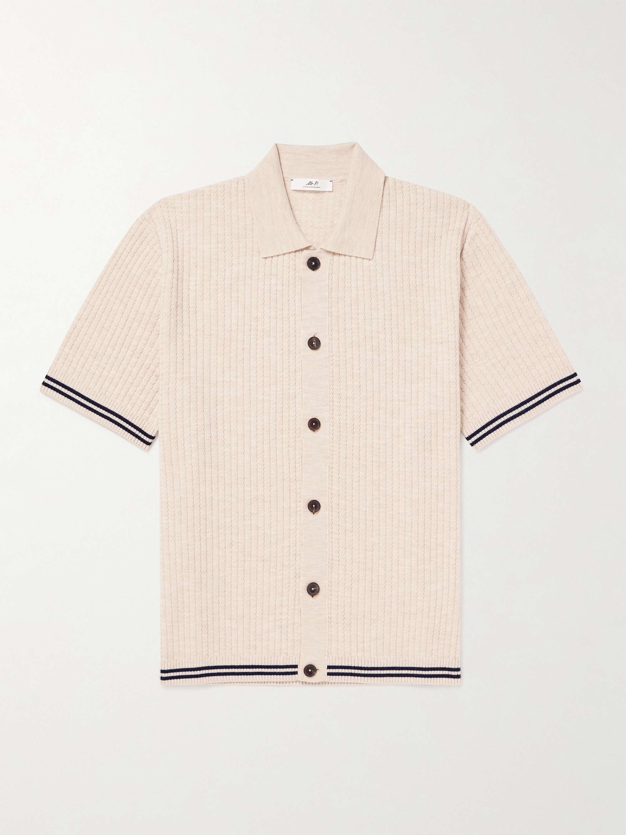 Striped Ribbed Merino Wool Shirt view