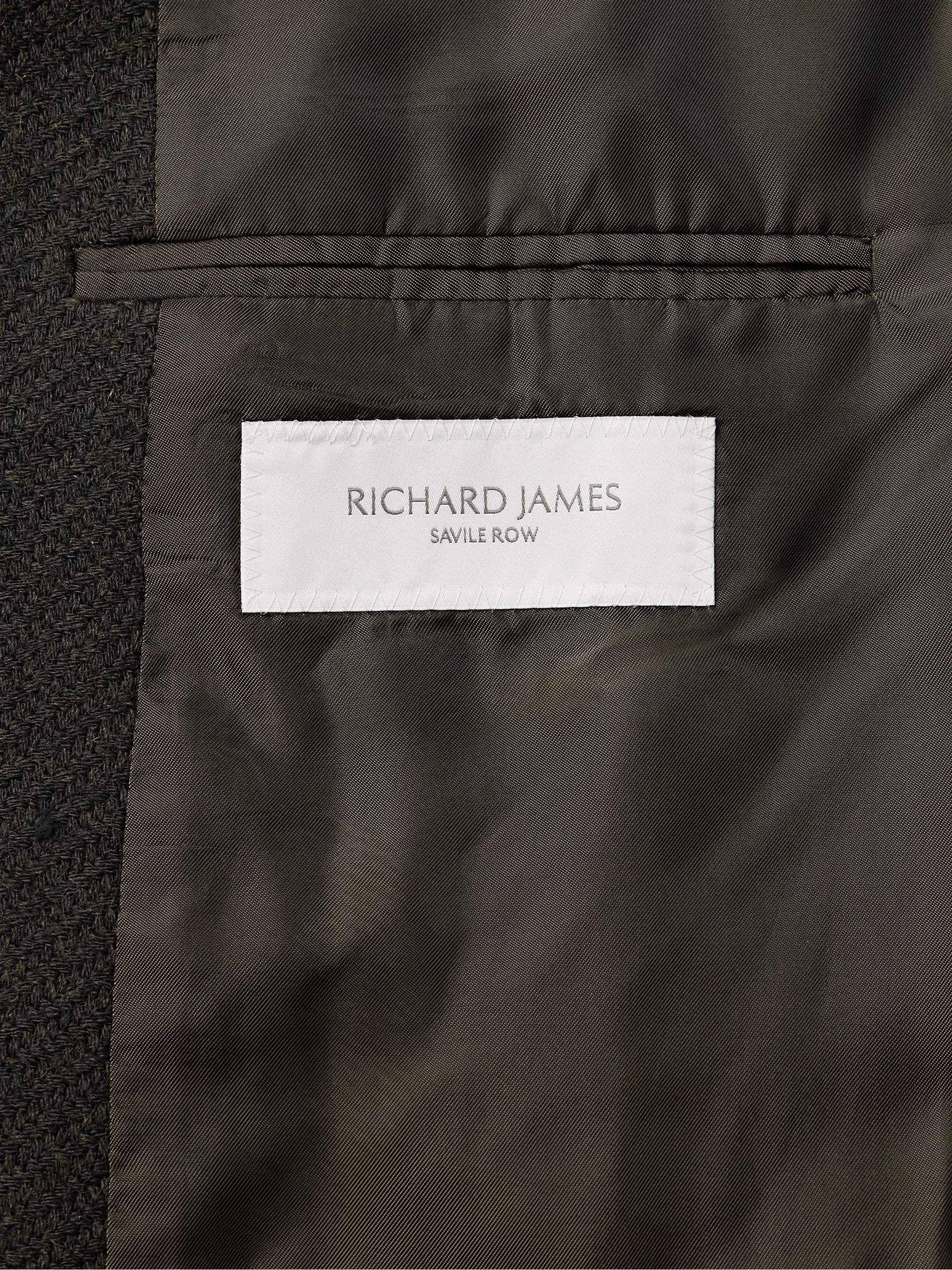 Slim-Fit Double-Breasted Wool-Hopsack Coat view