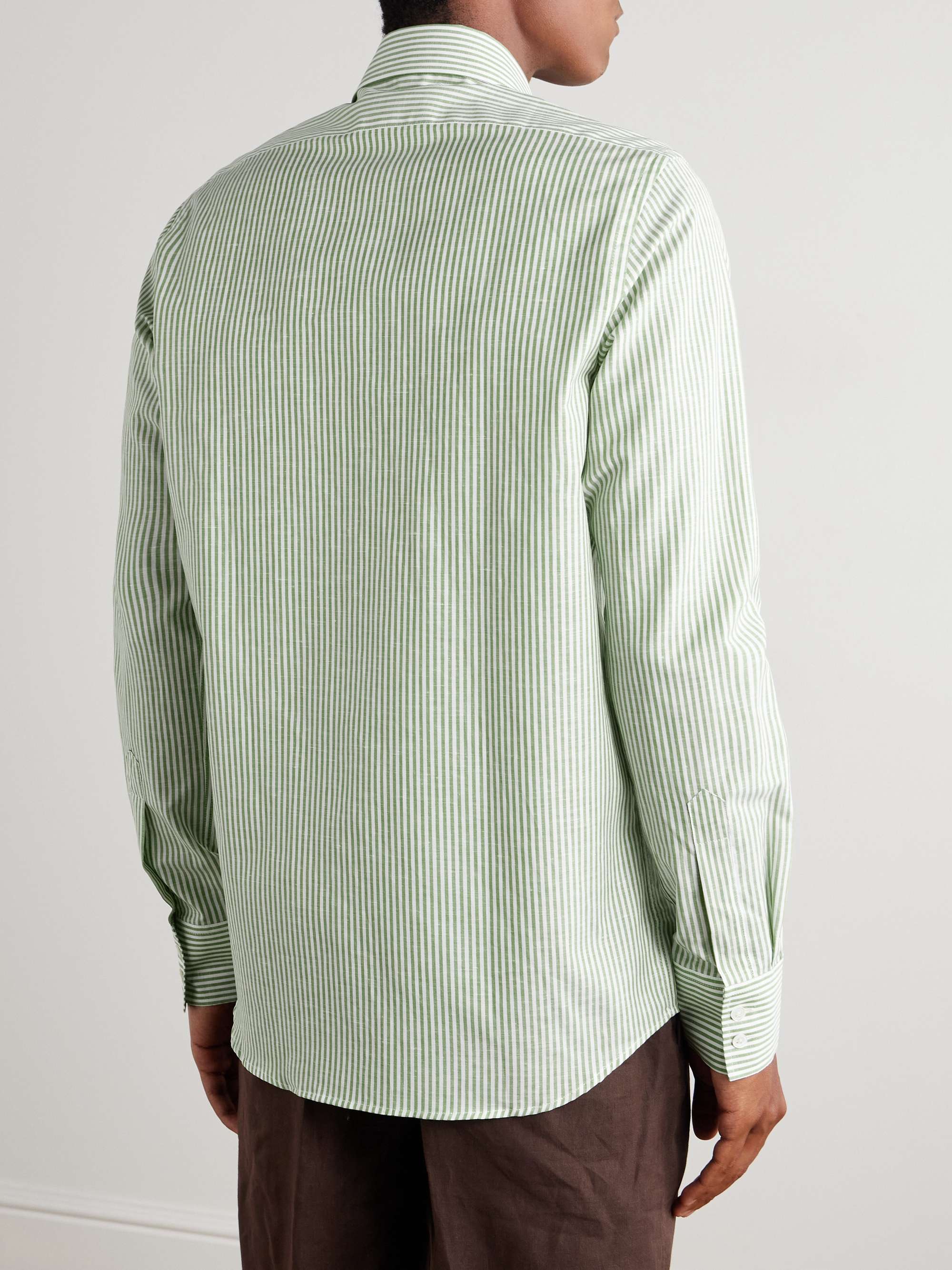 Slim-Fit Striped Linen Shirt view