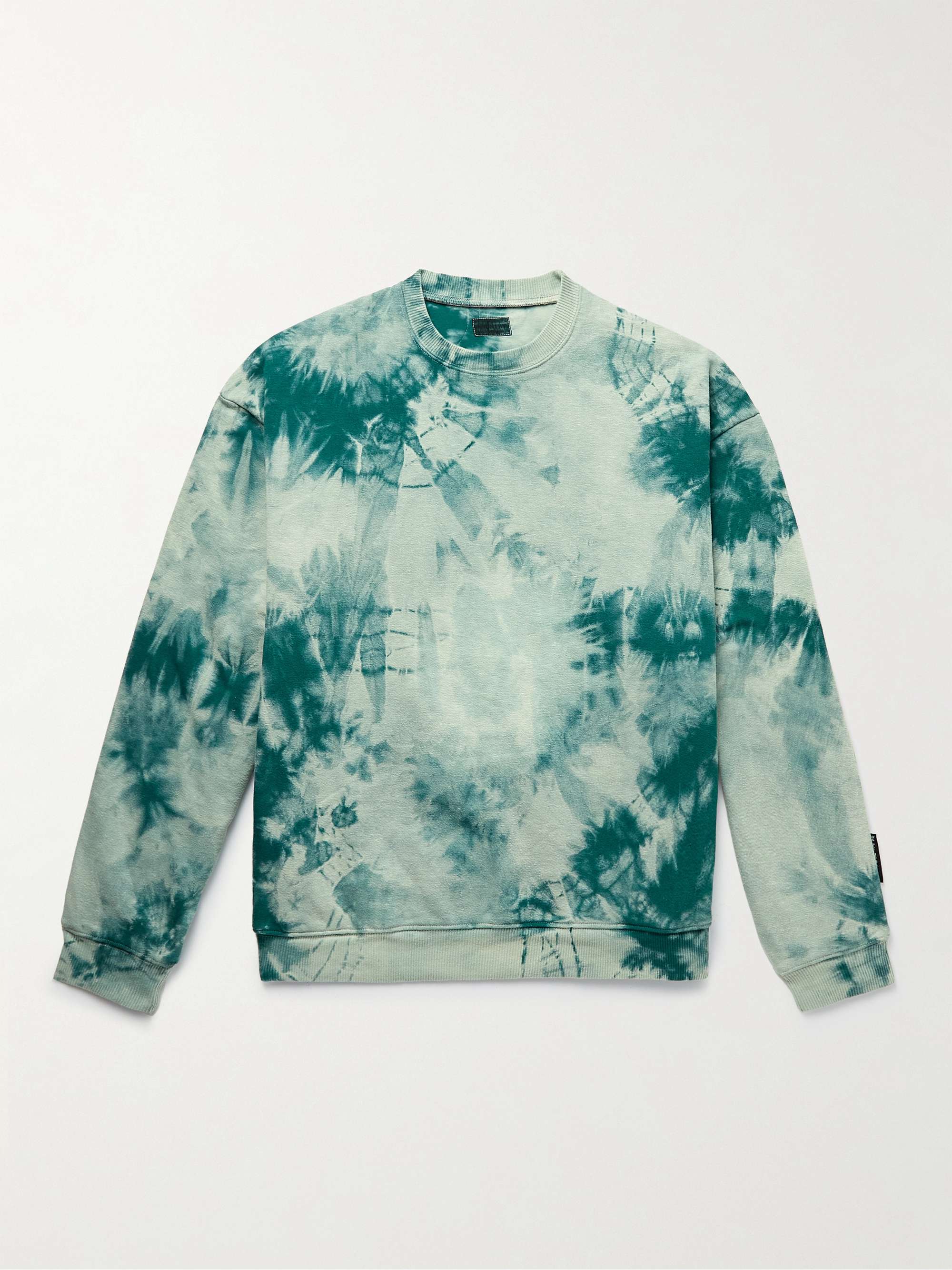 Tie-Dyed Cotton-Jersey and Printed Quilted Shell Sweatshirt view