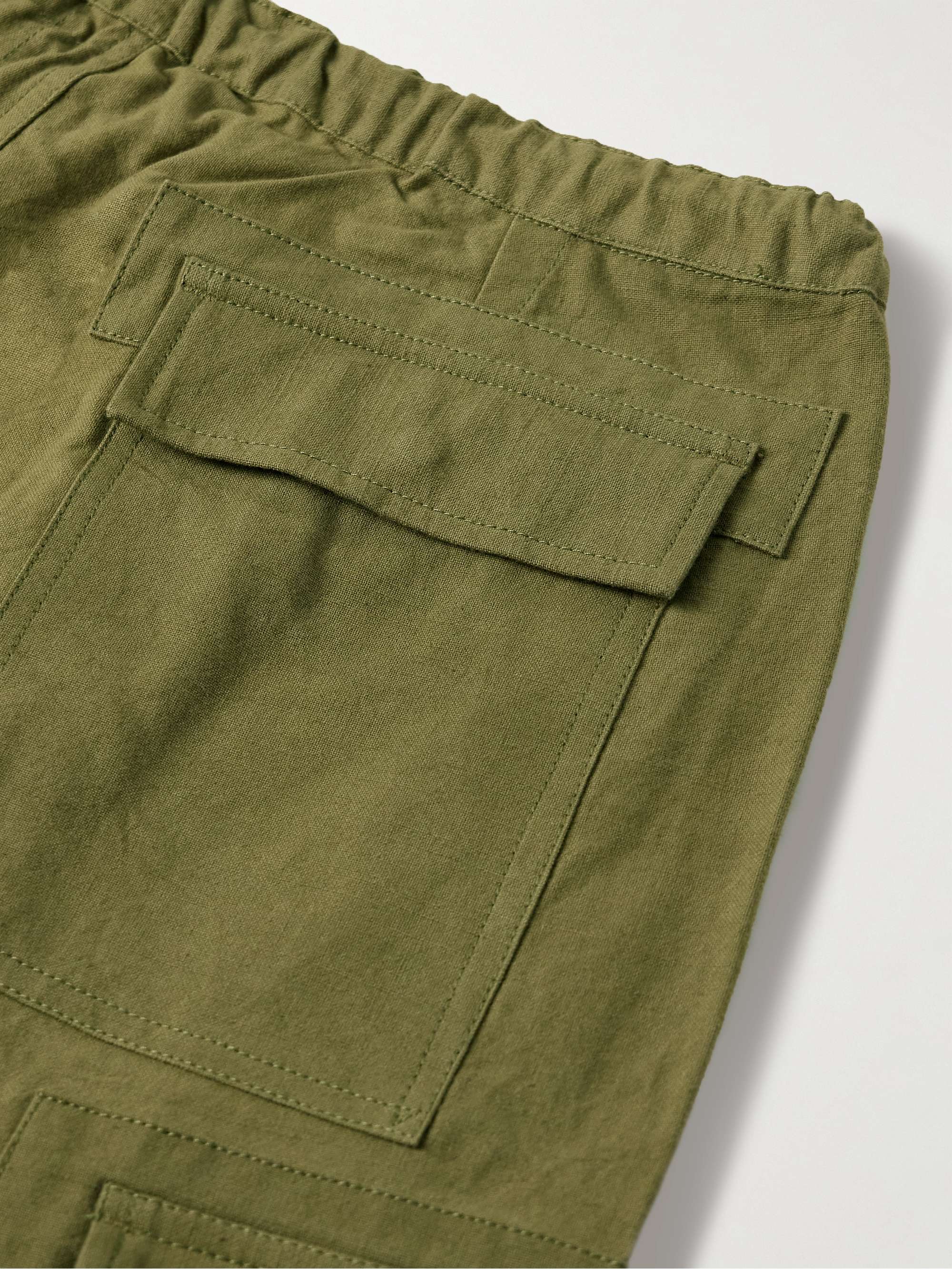 Peace Wide-Leg Slub Organic Cotton Drawstring Cargo Trousers view
