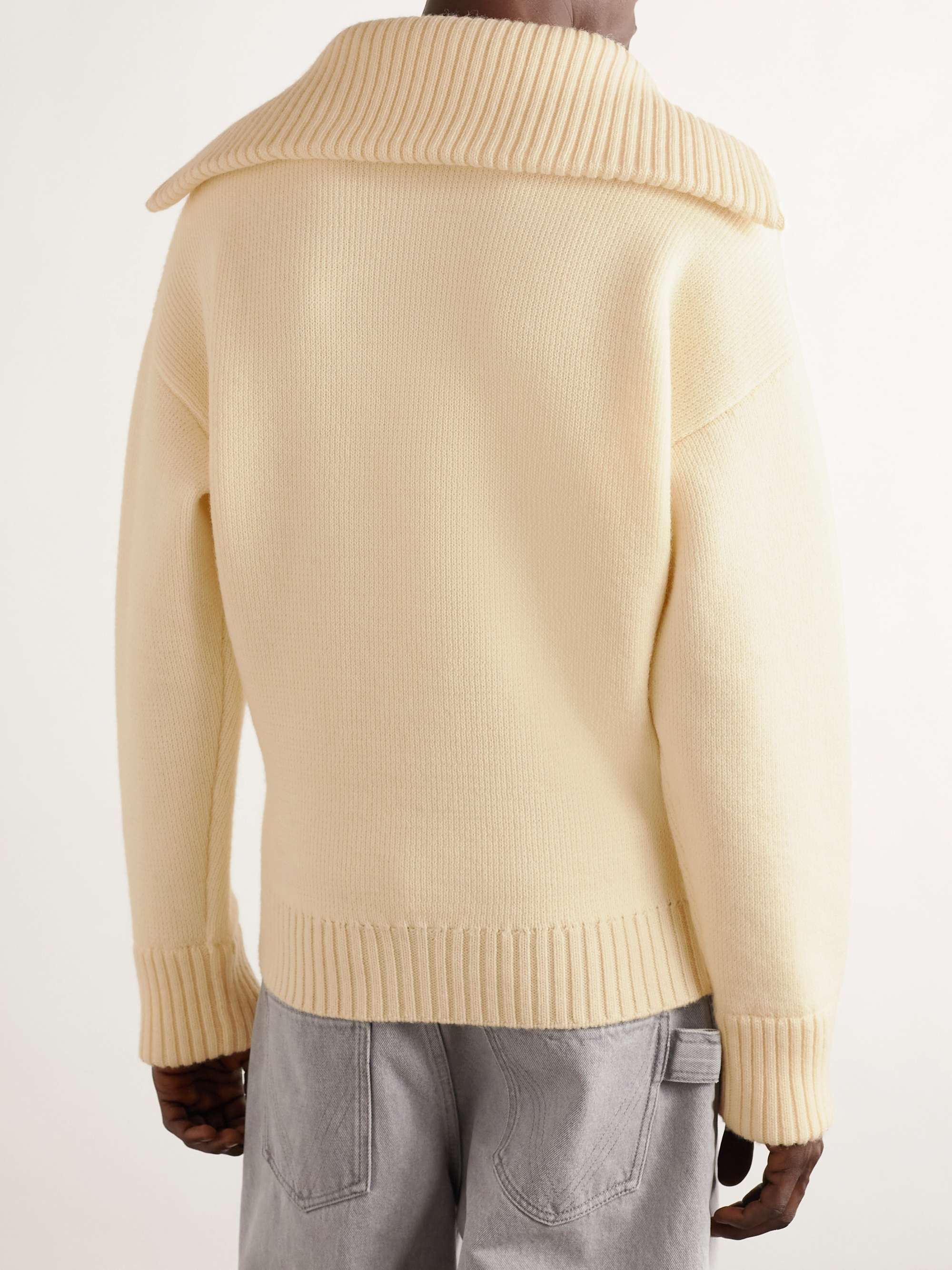 Shawl-Collar Wool Sweater view