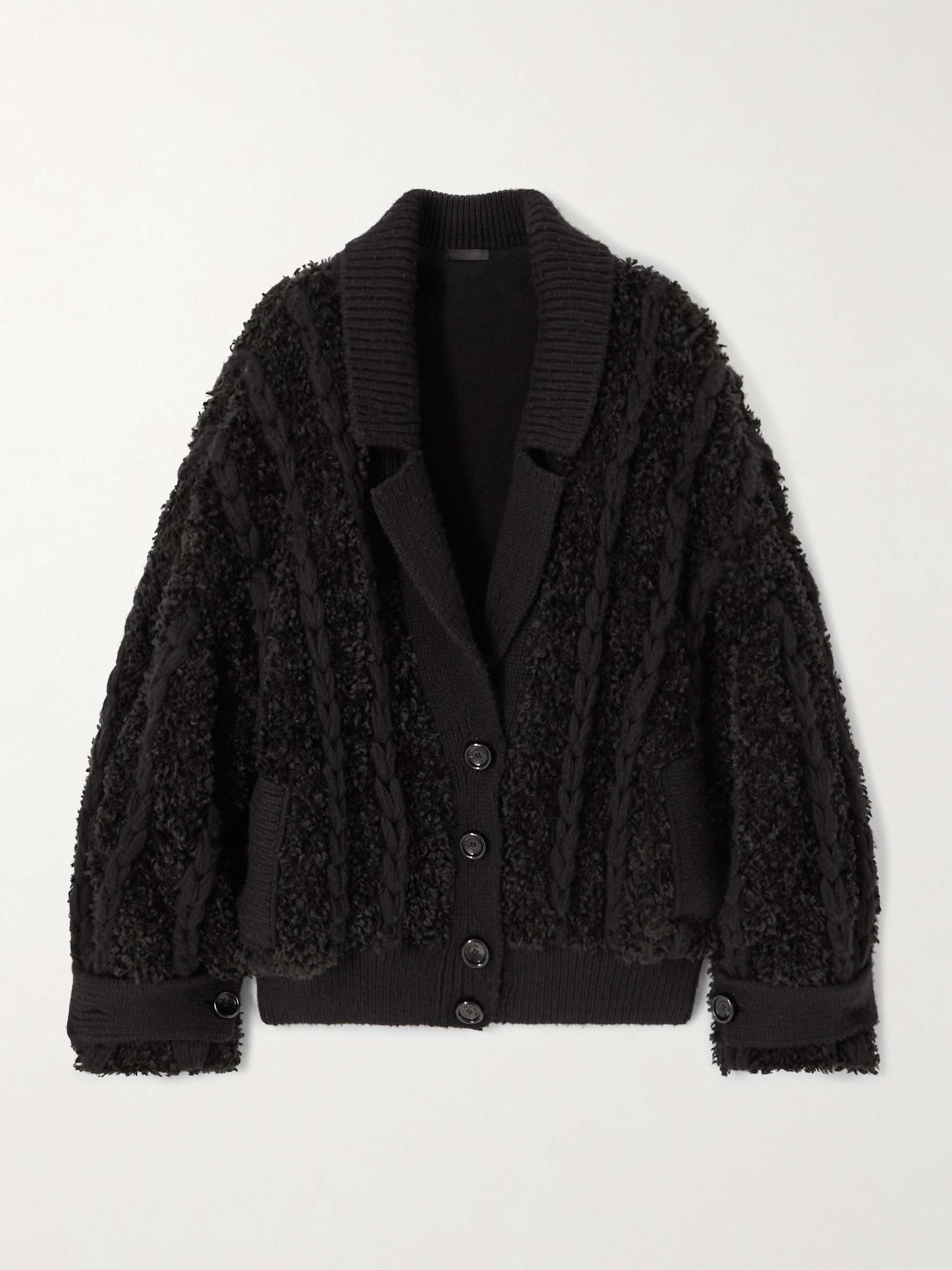 Oversized braided bouclé cardigan view