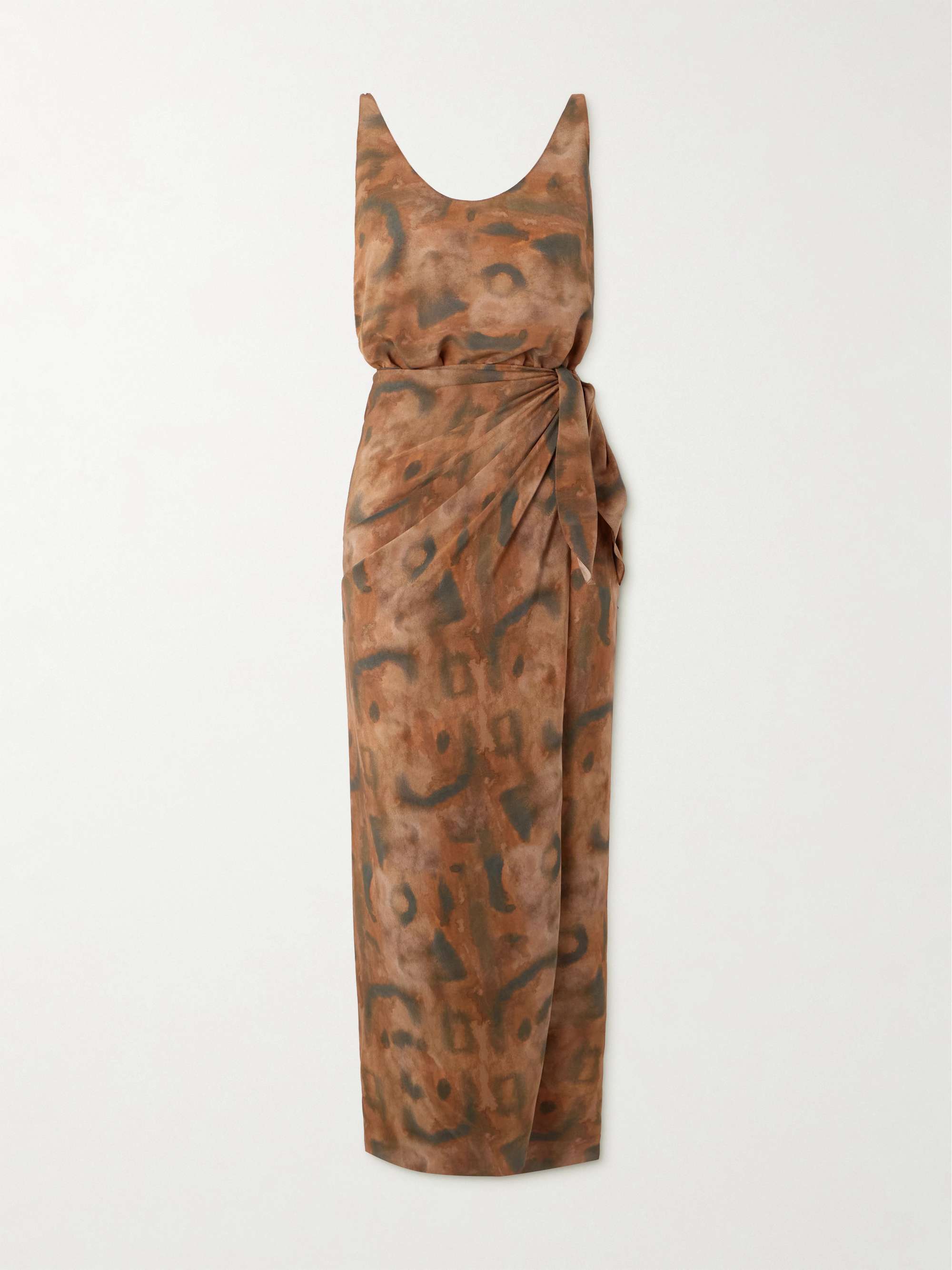 Mala printed silk maxi wrap dress view