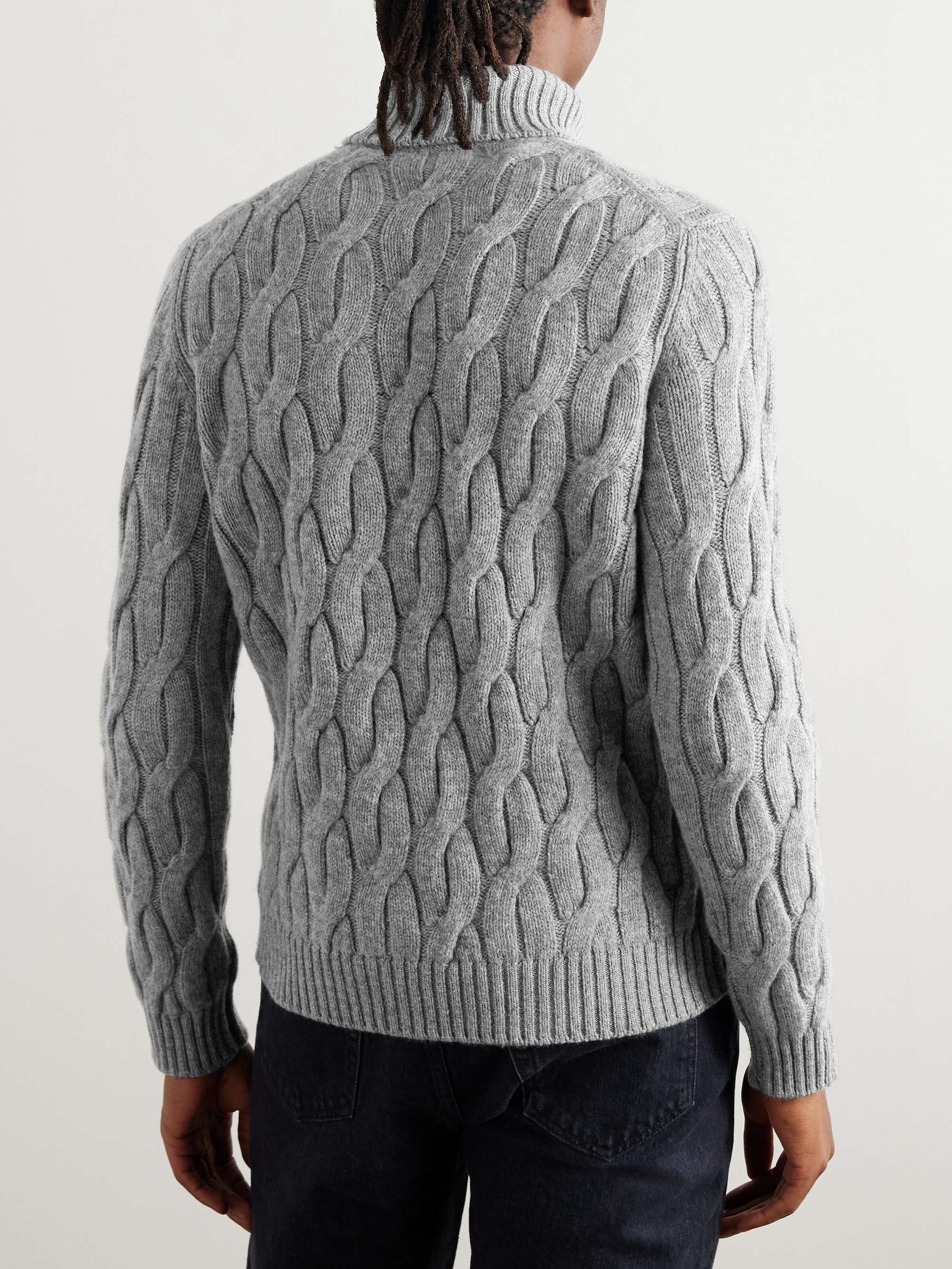 Zanone Cable-Knit Wool Turtleneck Sweater view