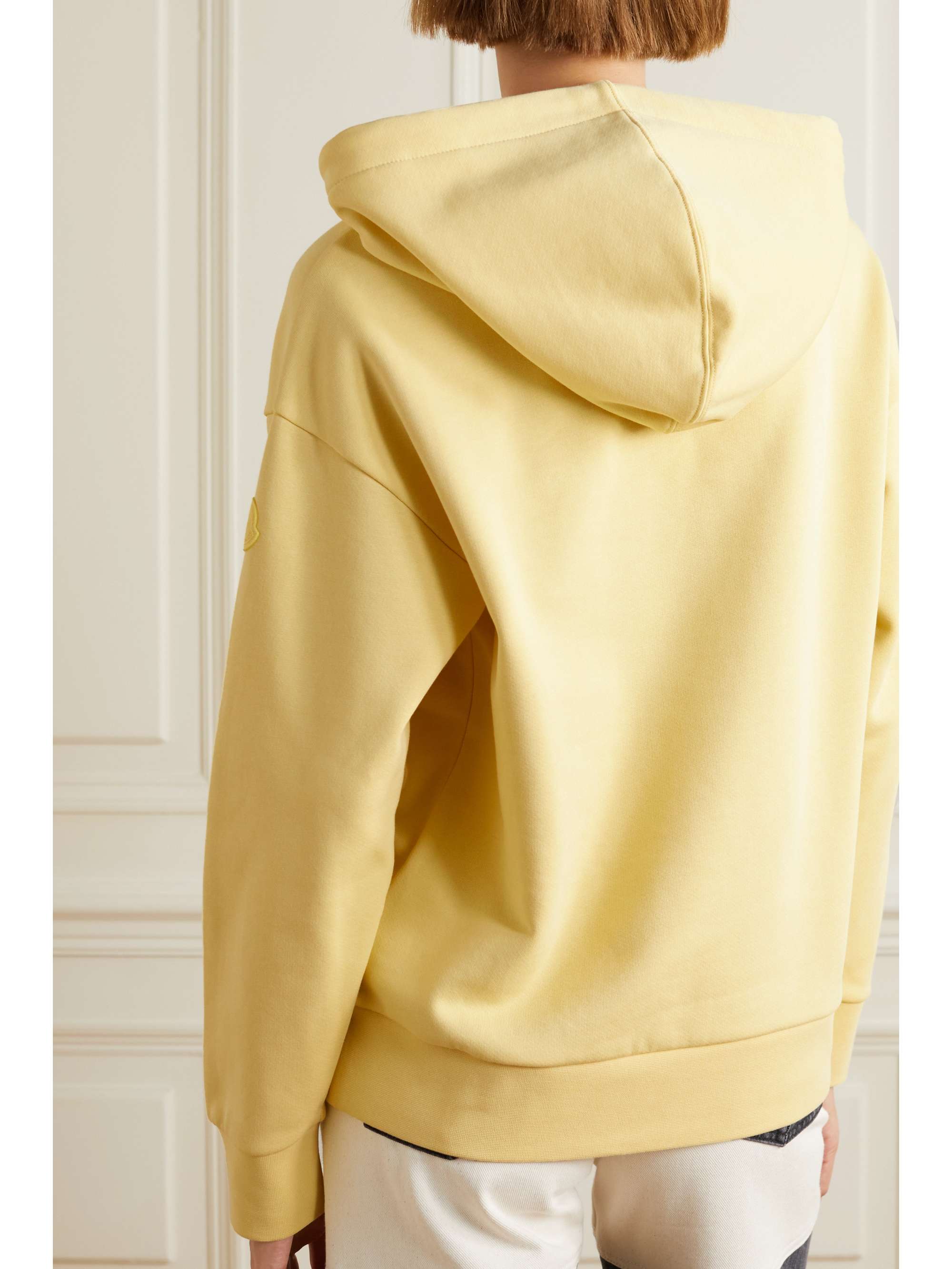 Printed cotton-blend jersey hoodie view