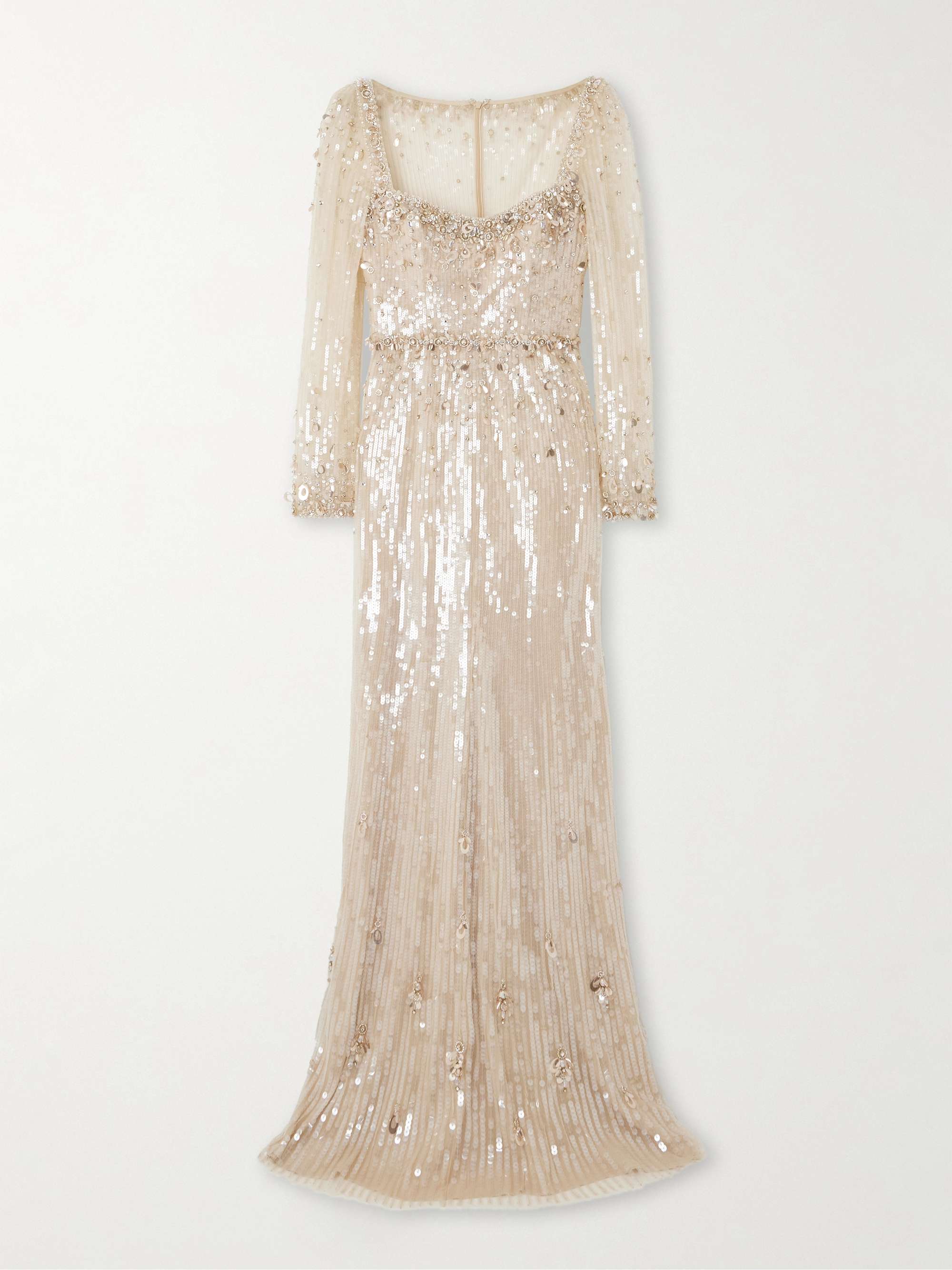 Kestra embellished sequined tulle gown view