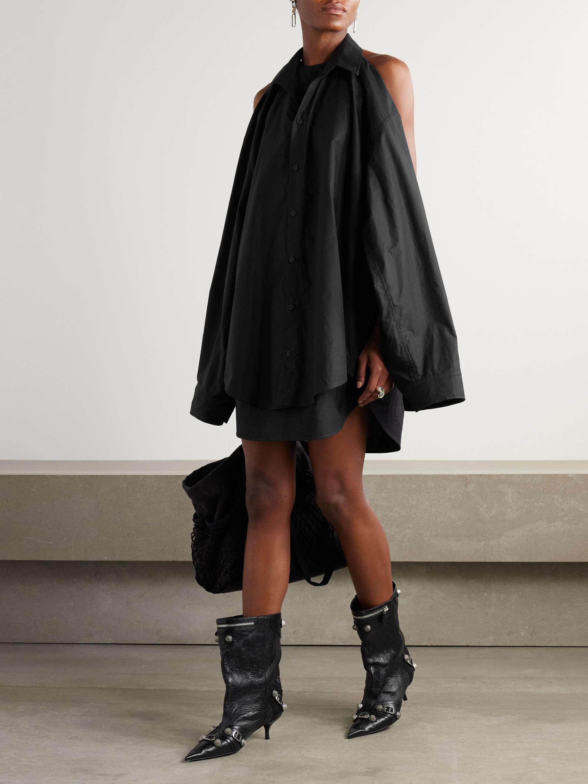 Cotton-poplin mini shirt dress view