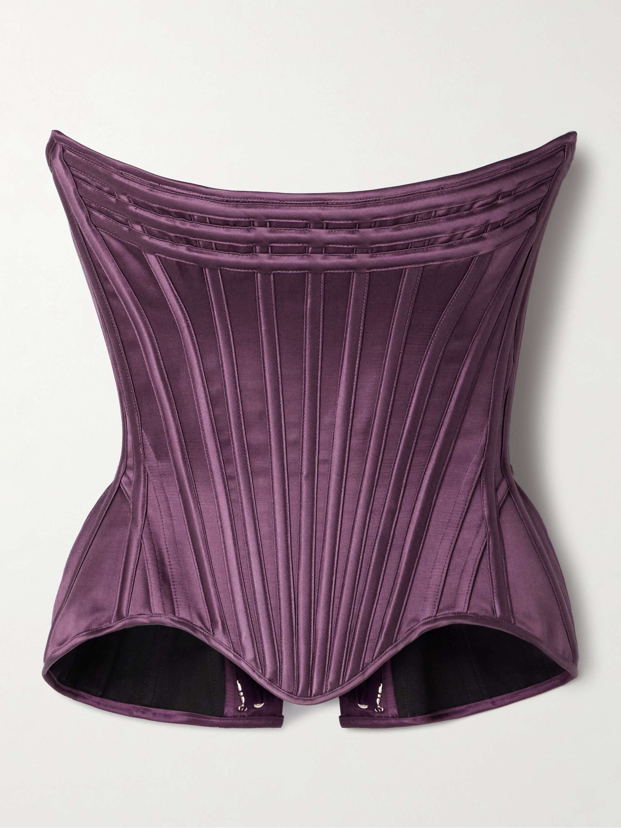 Wasp strapless cotton and silk-blend satin bustier top view