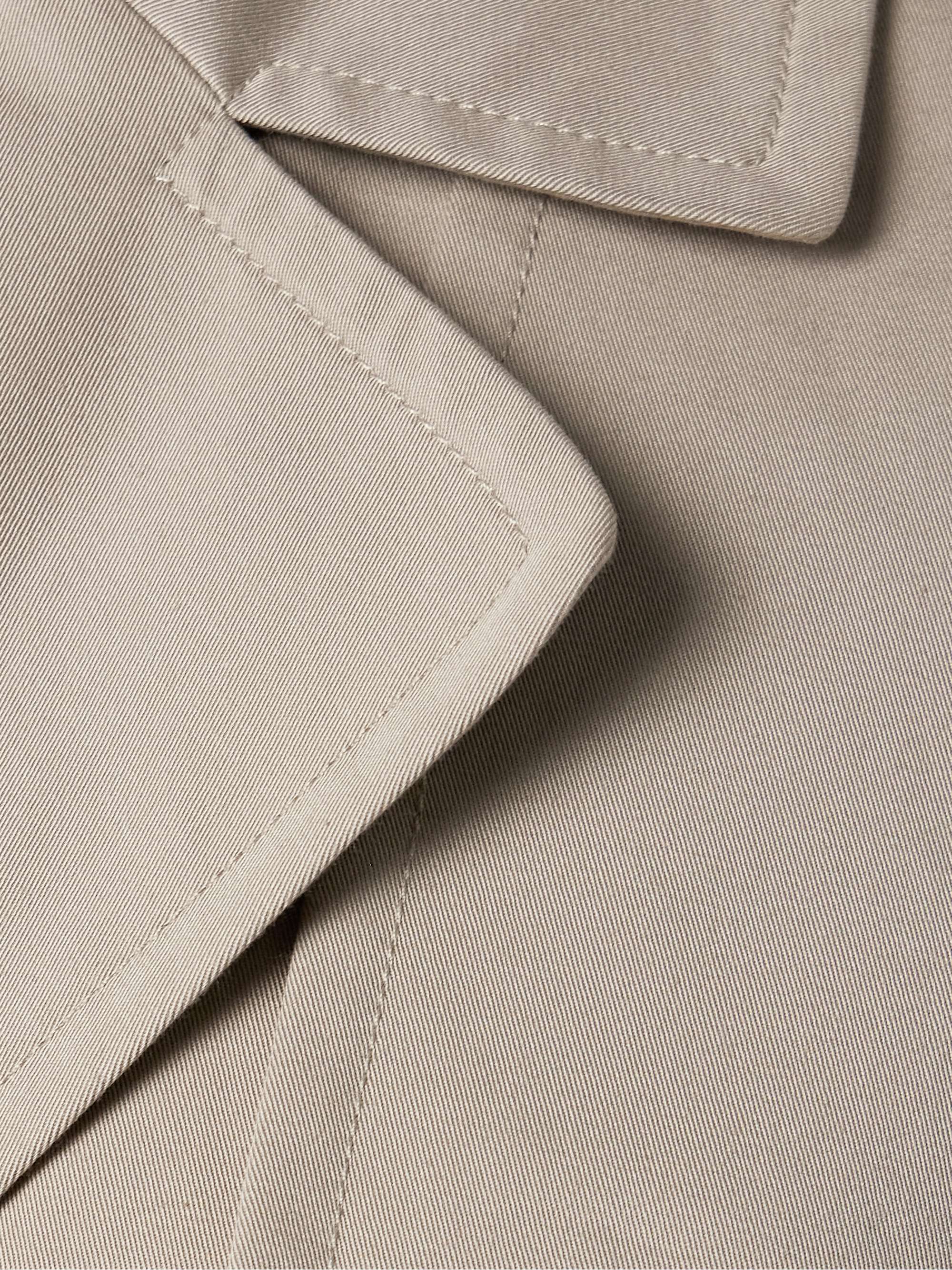 Double-breasted cotton-blend gabardine trench coat view