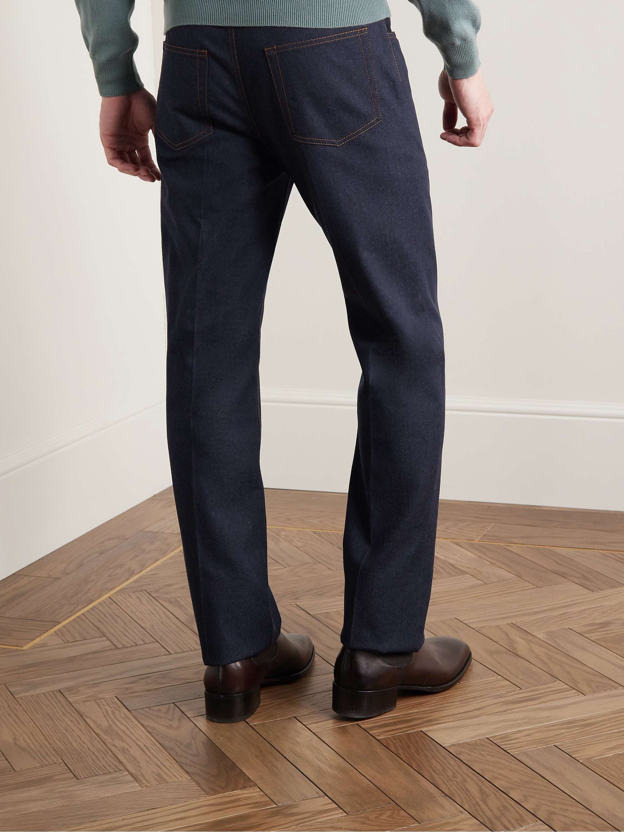 Straight-Leg Virgin Wool-Blend Trousers view