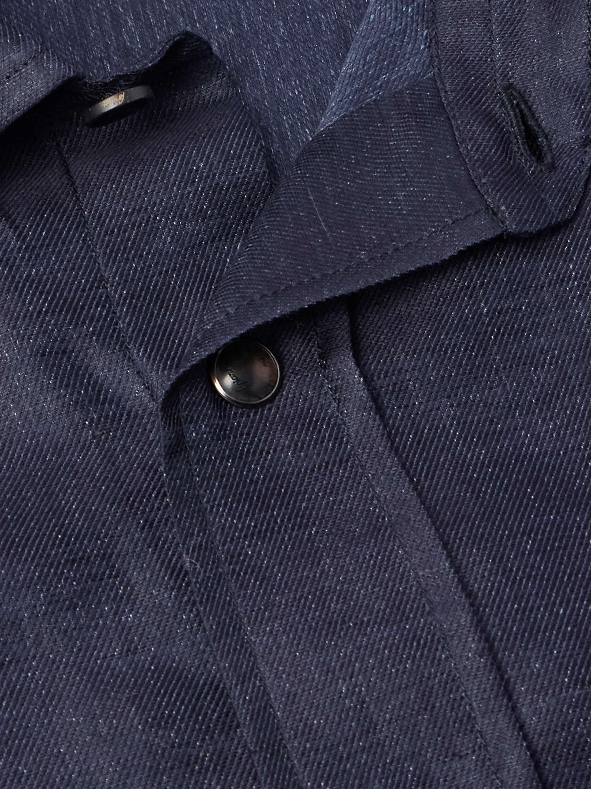 Cotton and Linen-Blend Twill Shirt view
