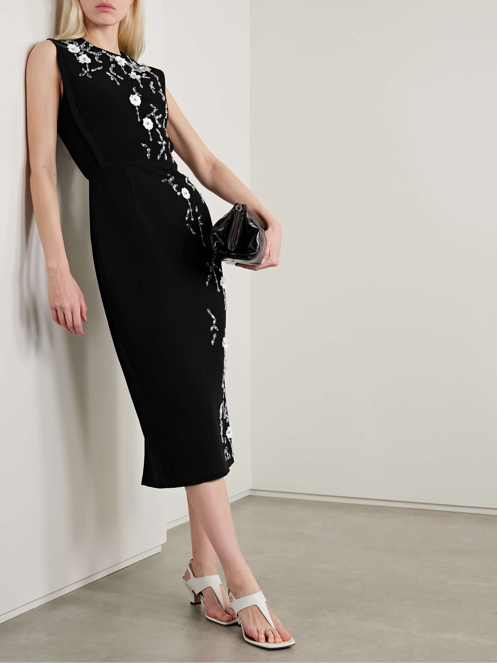 Cappia embellished crepe midi dress view