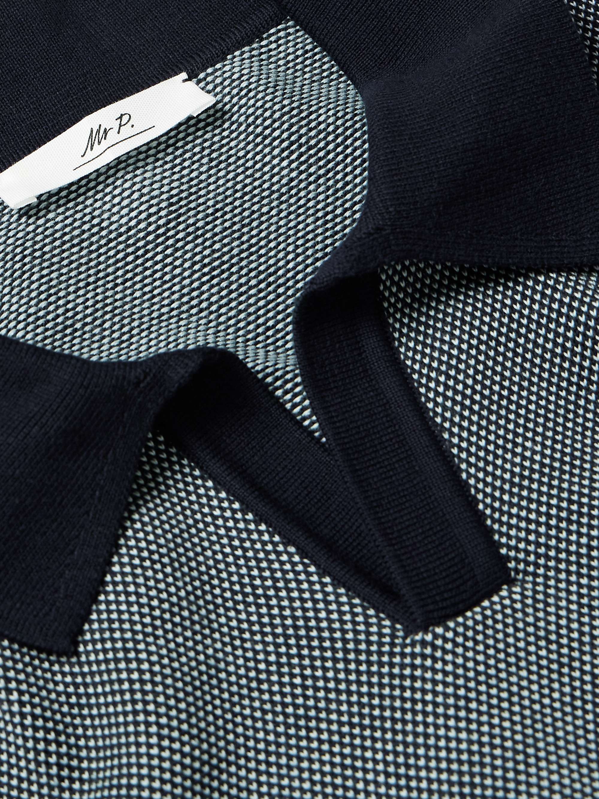 Honeycomb-Knit Organic Cotton Polo Shirt view