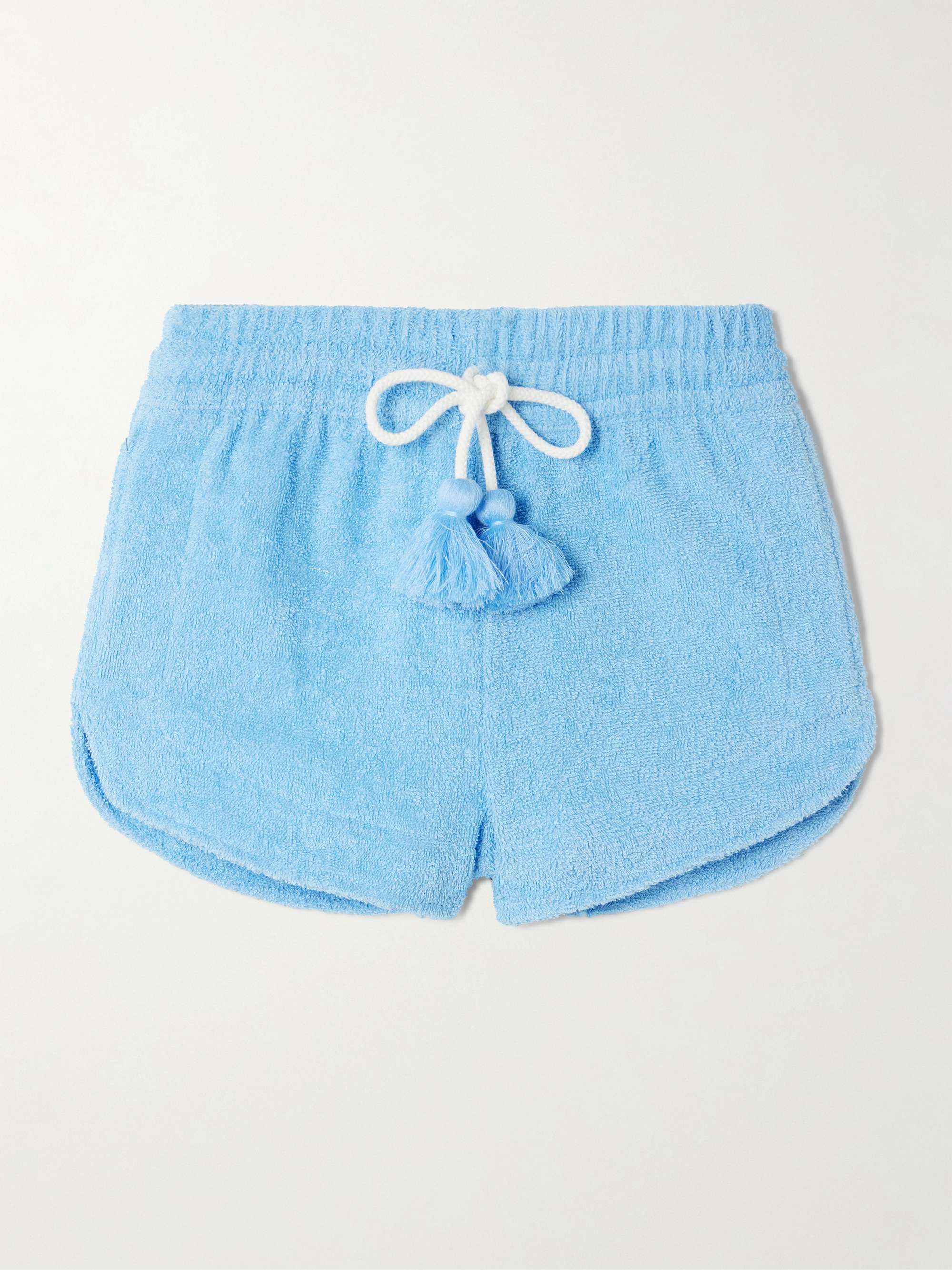 Tasseled cotton-terry shorts view