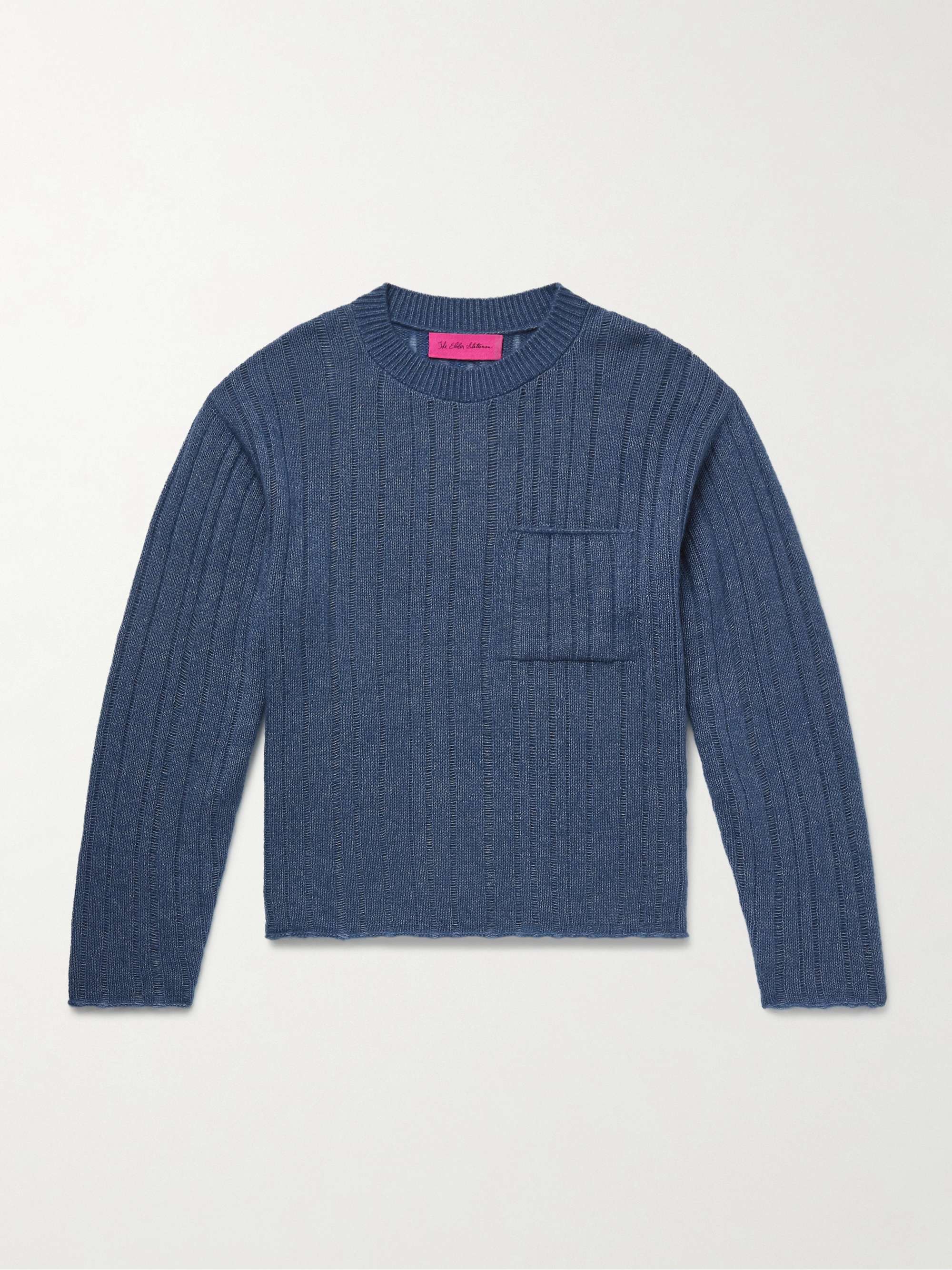 Racing Ribbed Cashmere and Cotton-Blend Sweater view