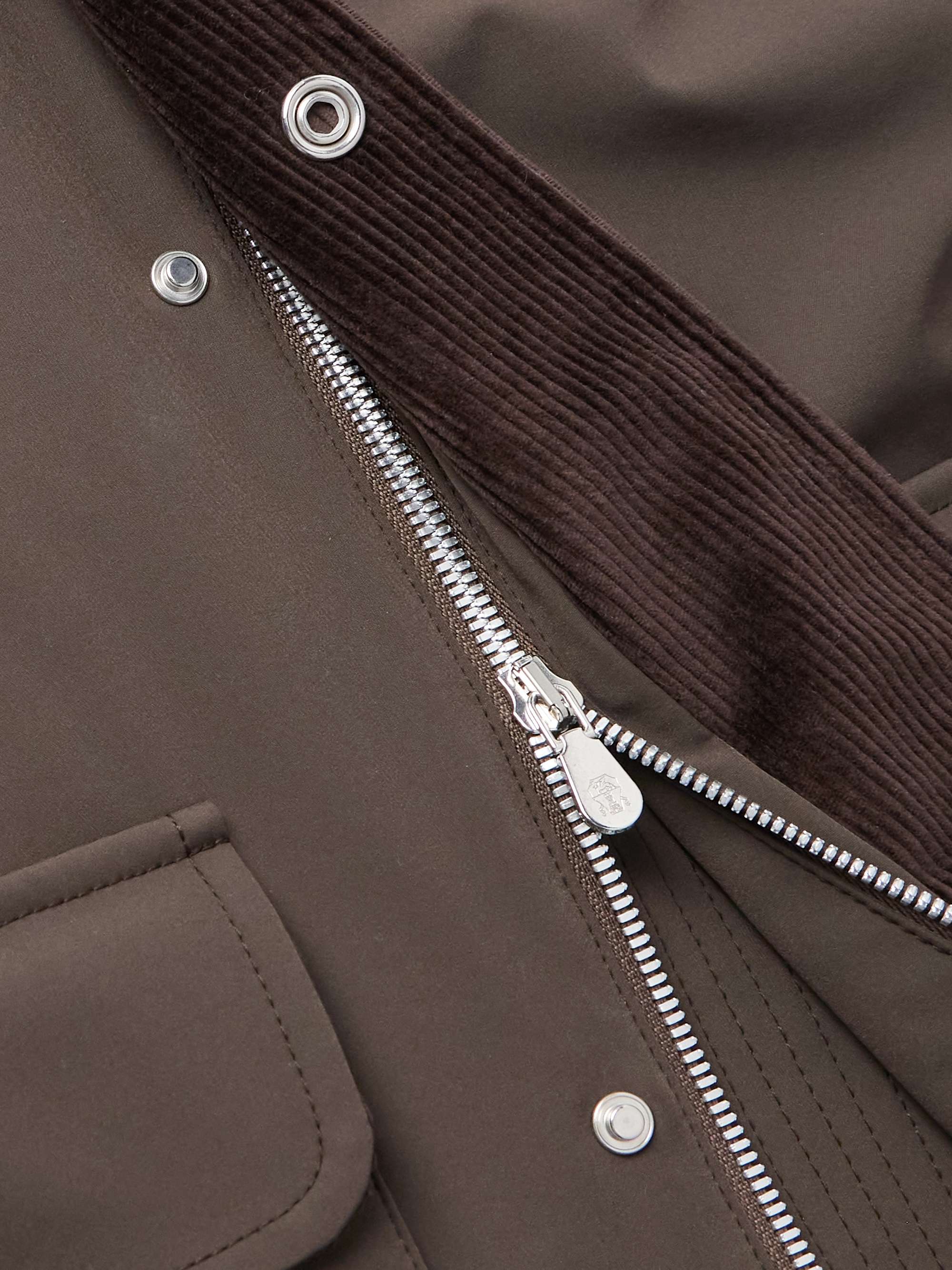 Cotton-Blend Corduroy-Trimmed Shell Field Jacket view