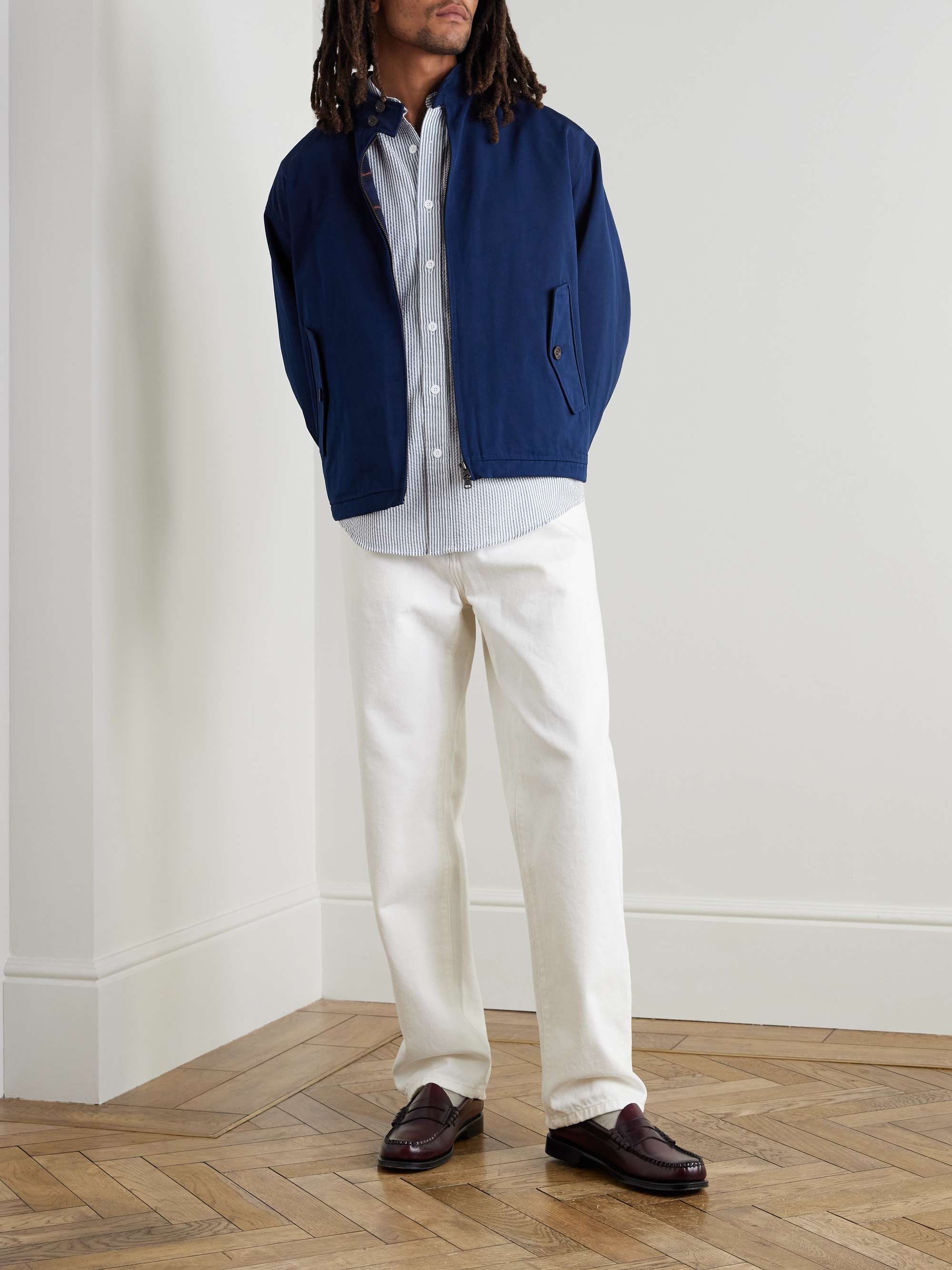 OG Oversized Striped Cotton-Blend Seersucker Shirt view