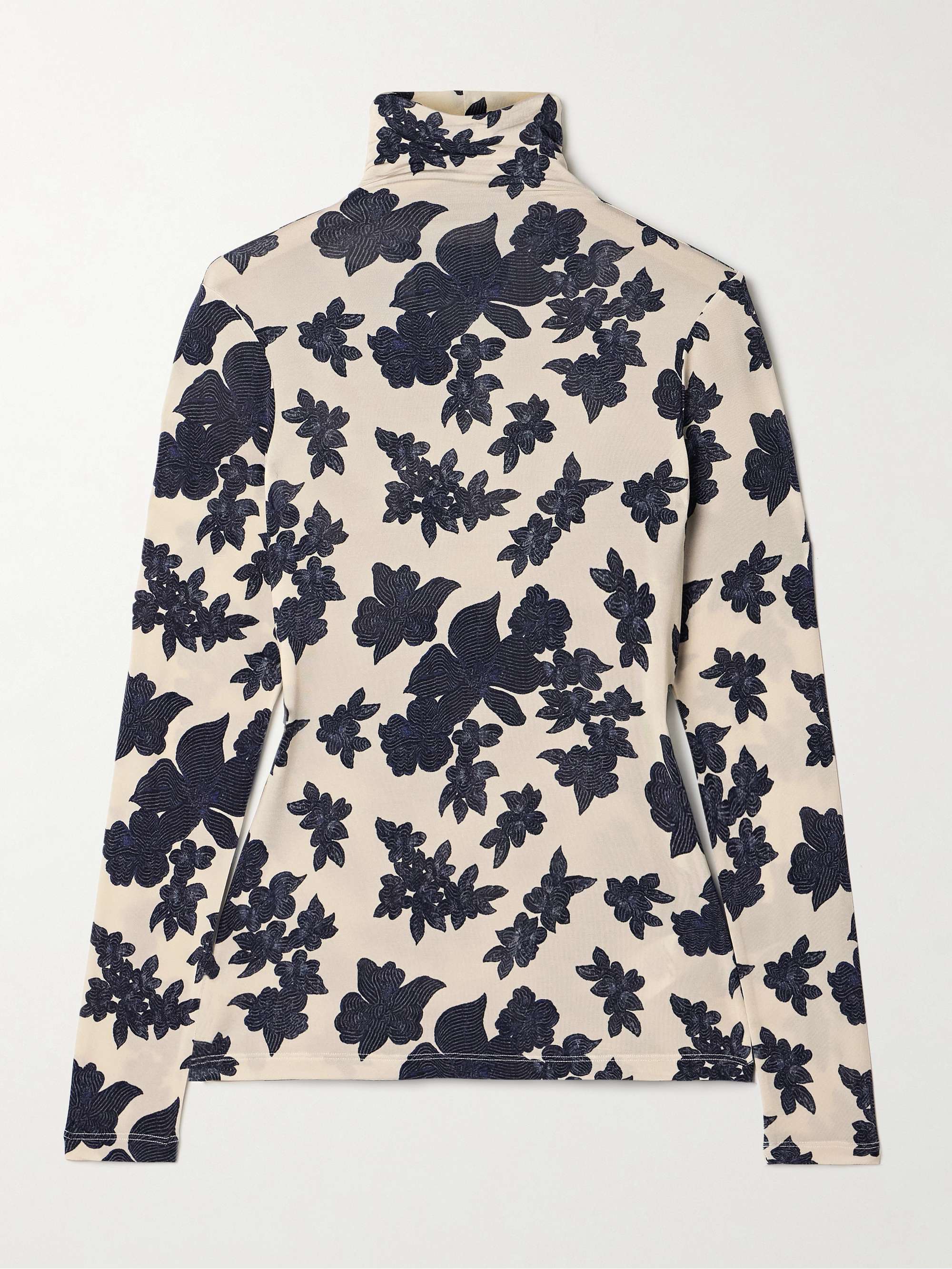 Aurelia floral-print stretch-jersey turtleneck top view