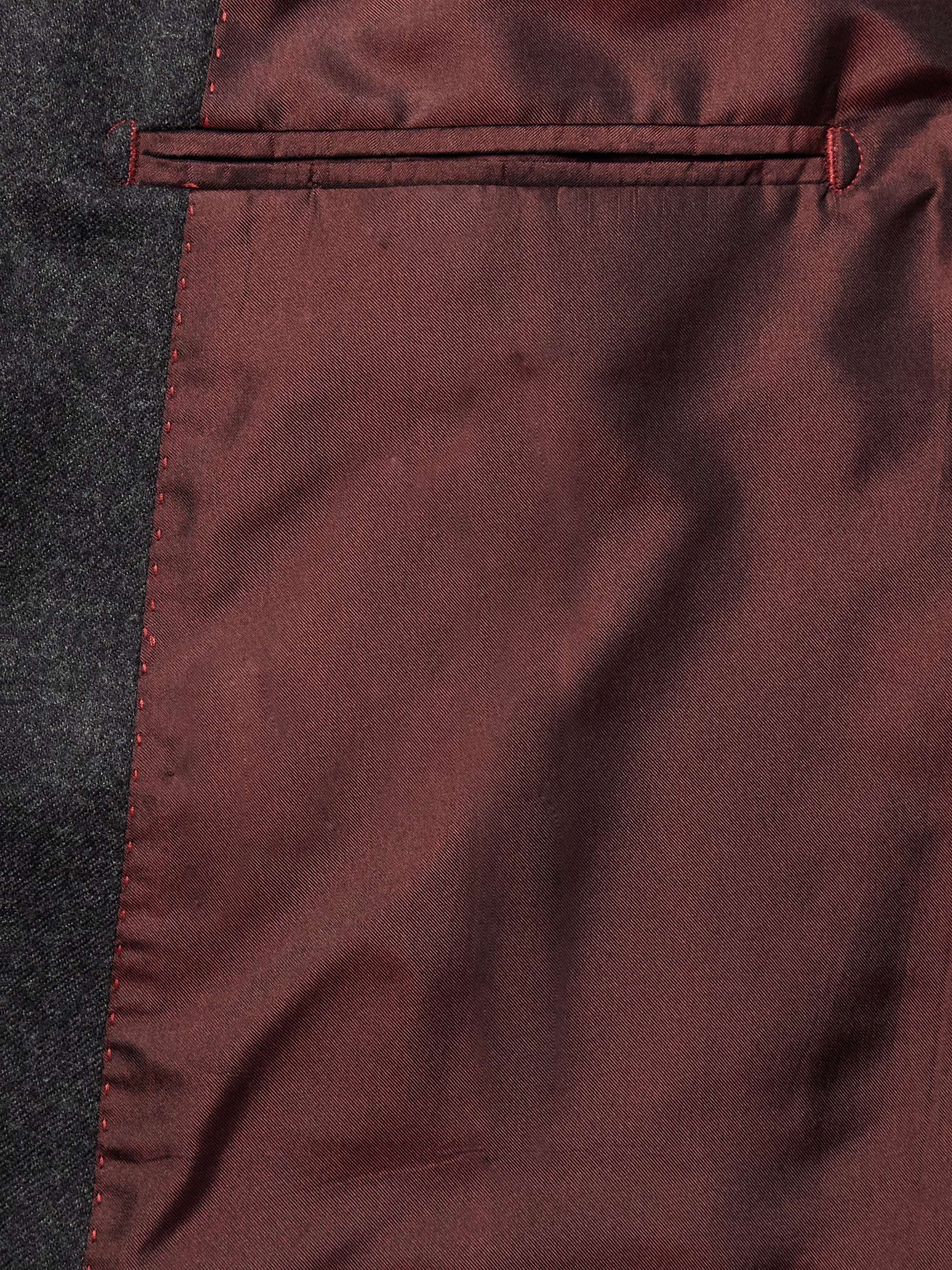 Slim-Fit Double-Breasted Wool-Flannel Suit Jacket view