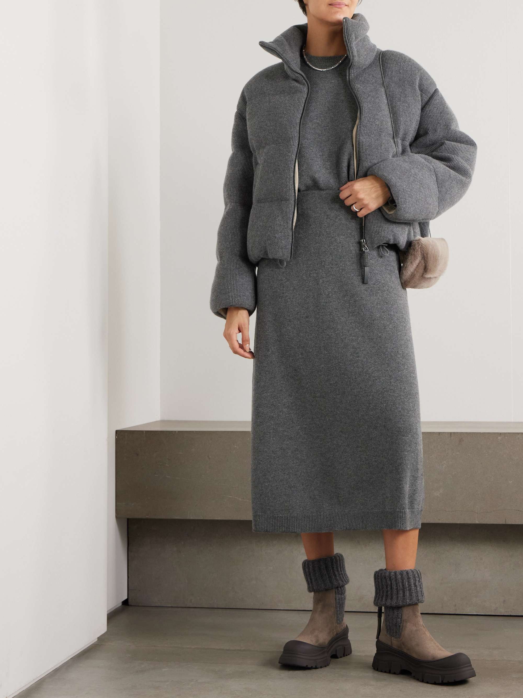Cashmere midi skirt view