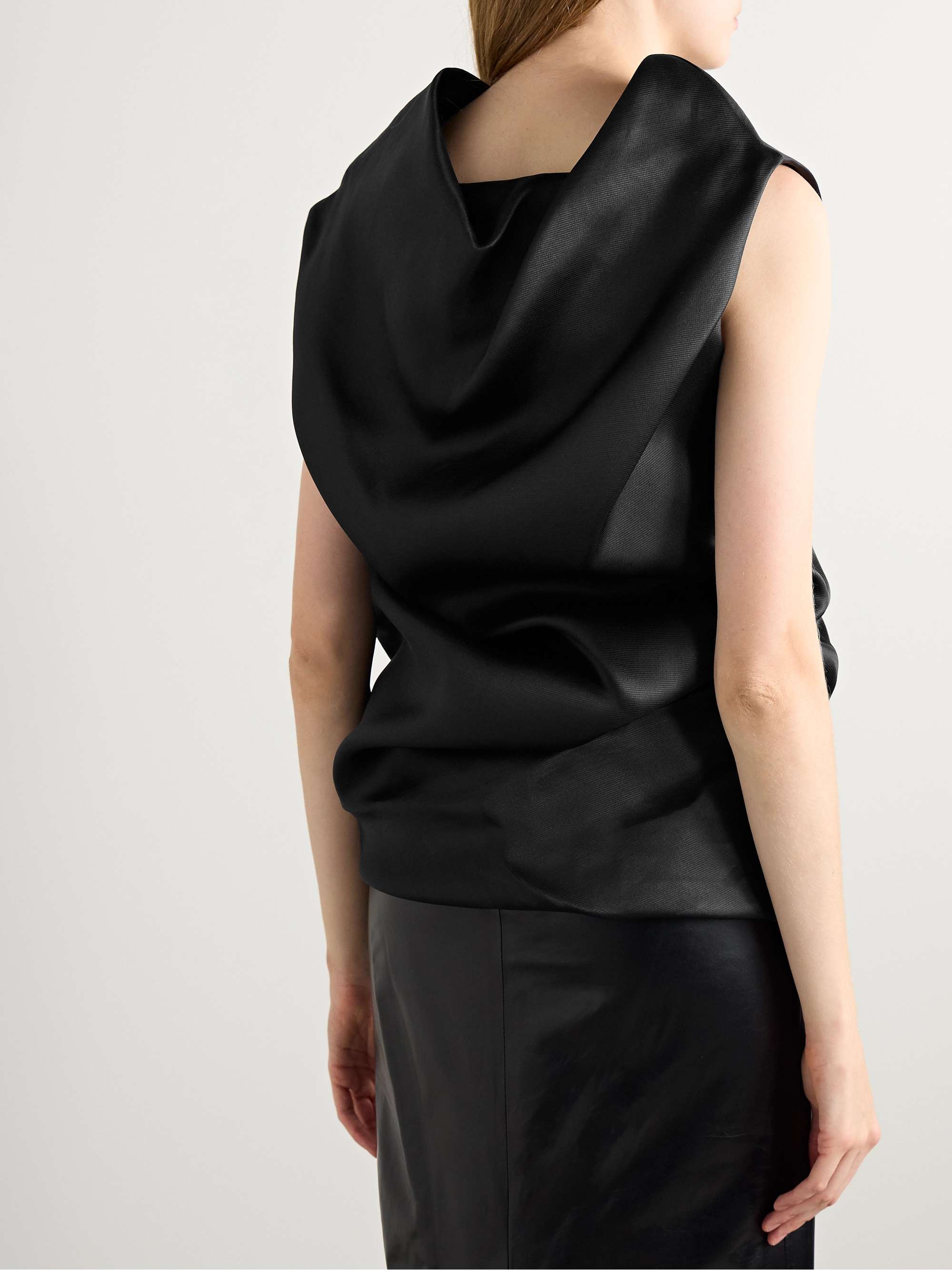 Luola draped silk-gazar blouse view