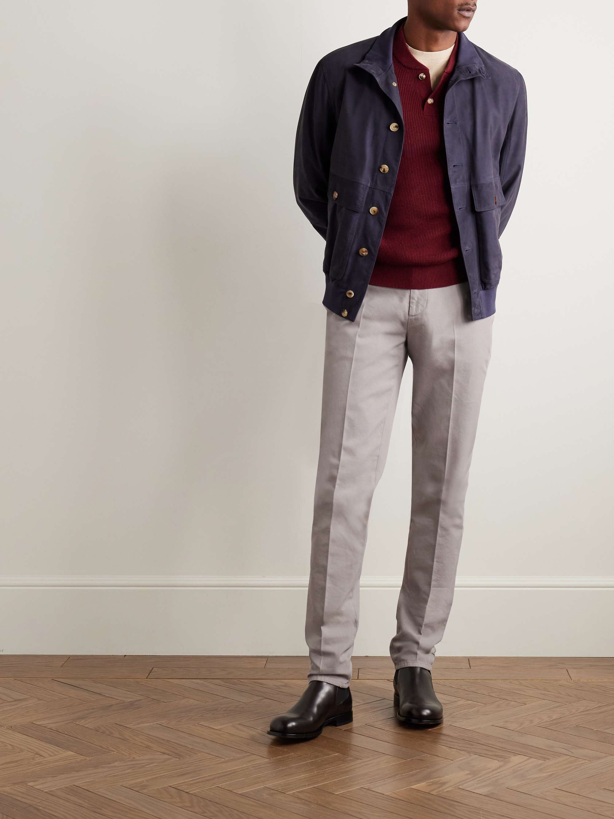 Slim-Fit Straight-Leg Cotton-Twill Chinos view