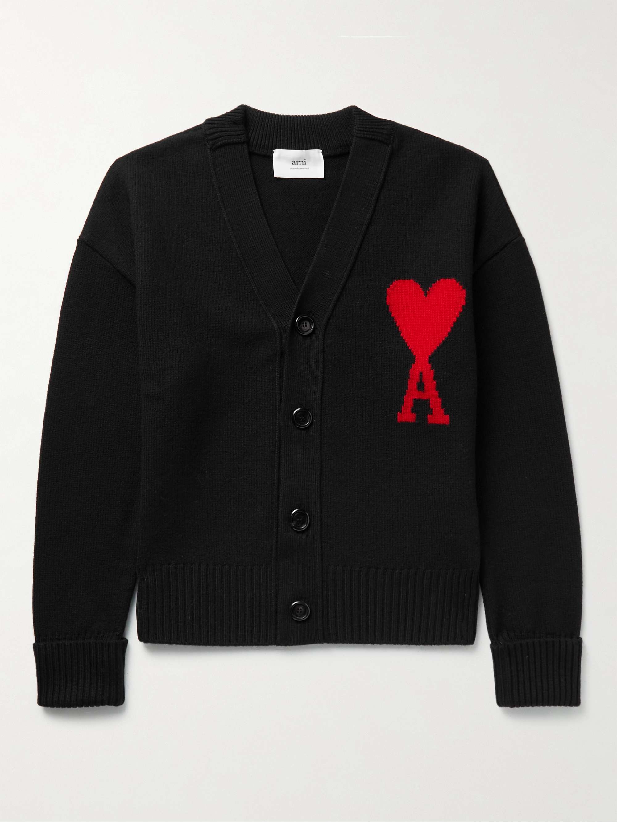 Logo-Intarsia Virgin Wool Cardigan view