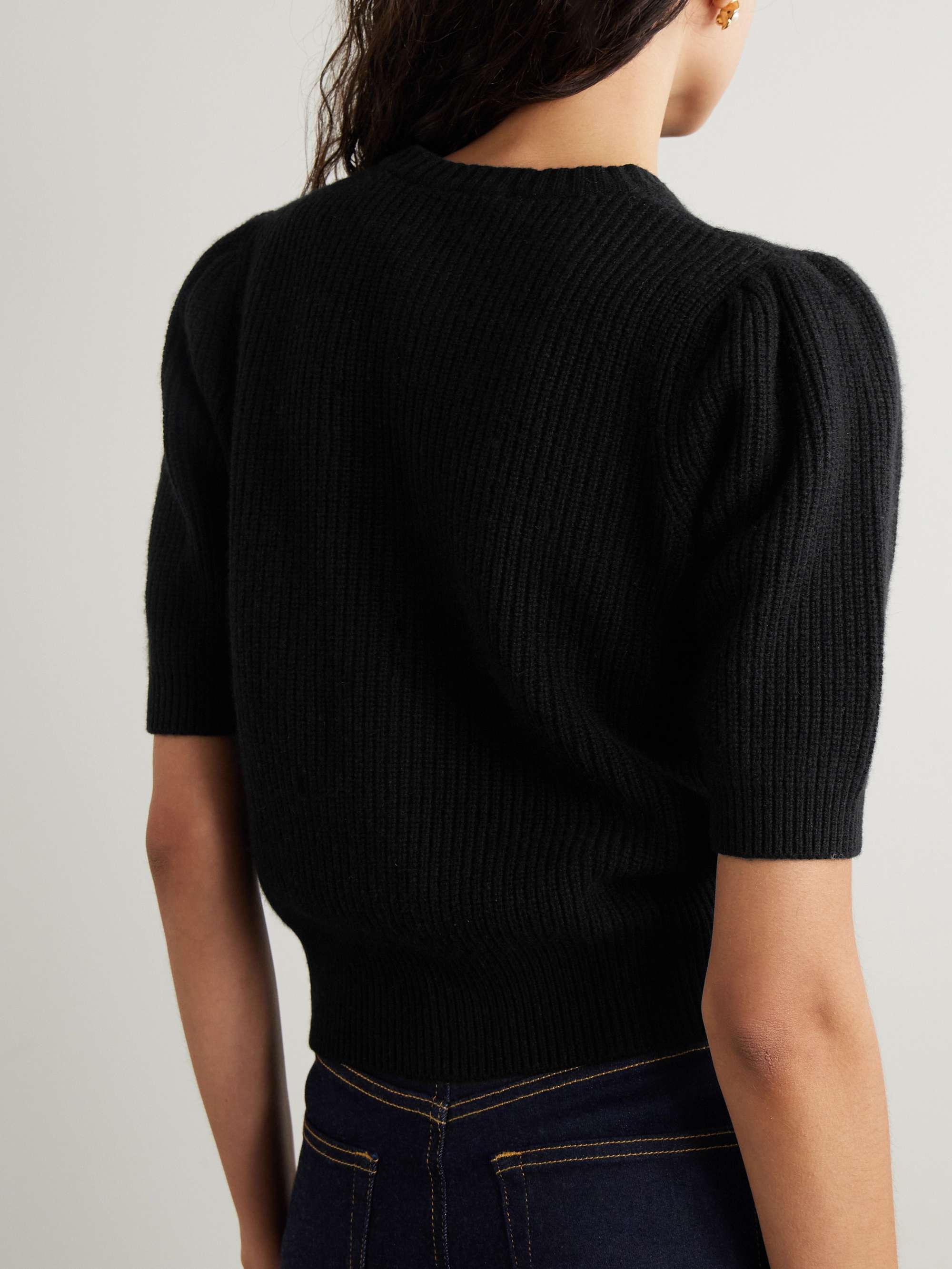 Ribbed wool and cashmere-blend cardigan view