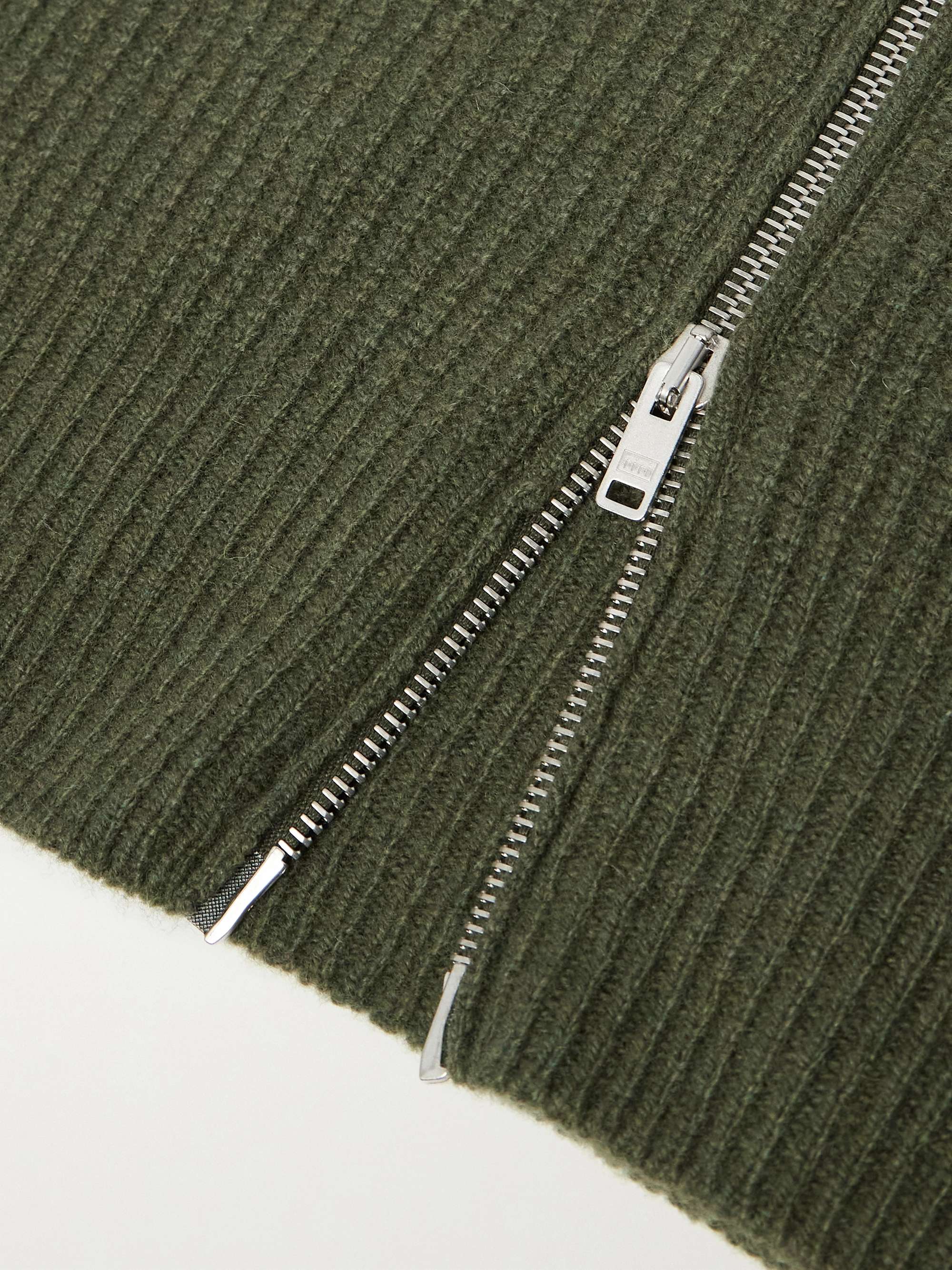 Ribbed Recycled-Cashmere and Merino-Wool Blend Cardigan view