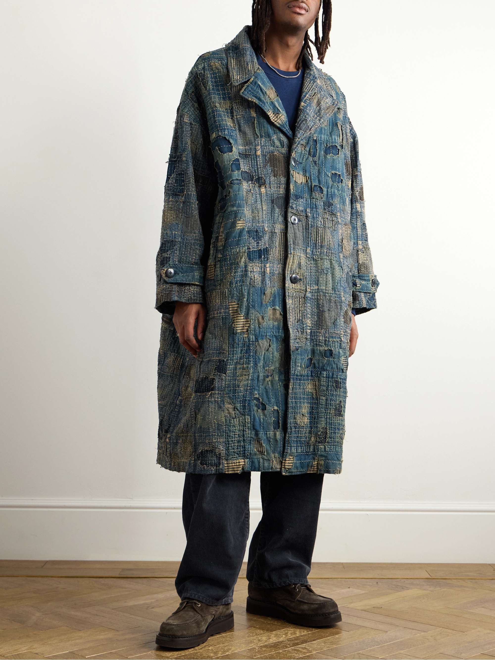 Boro Cavalier Distressed Cotton and Linen-Blend Jacket view