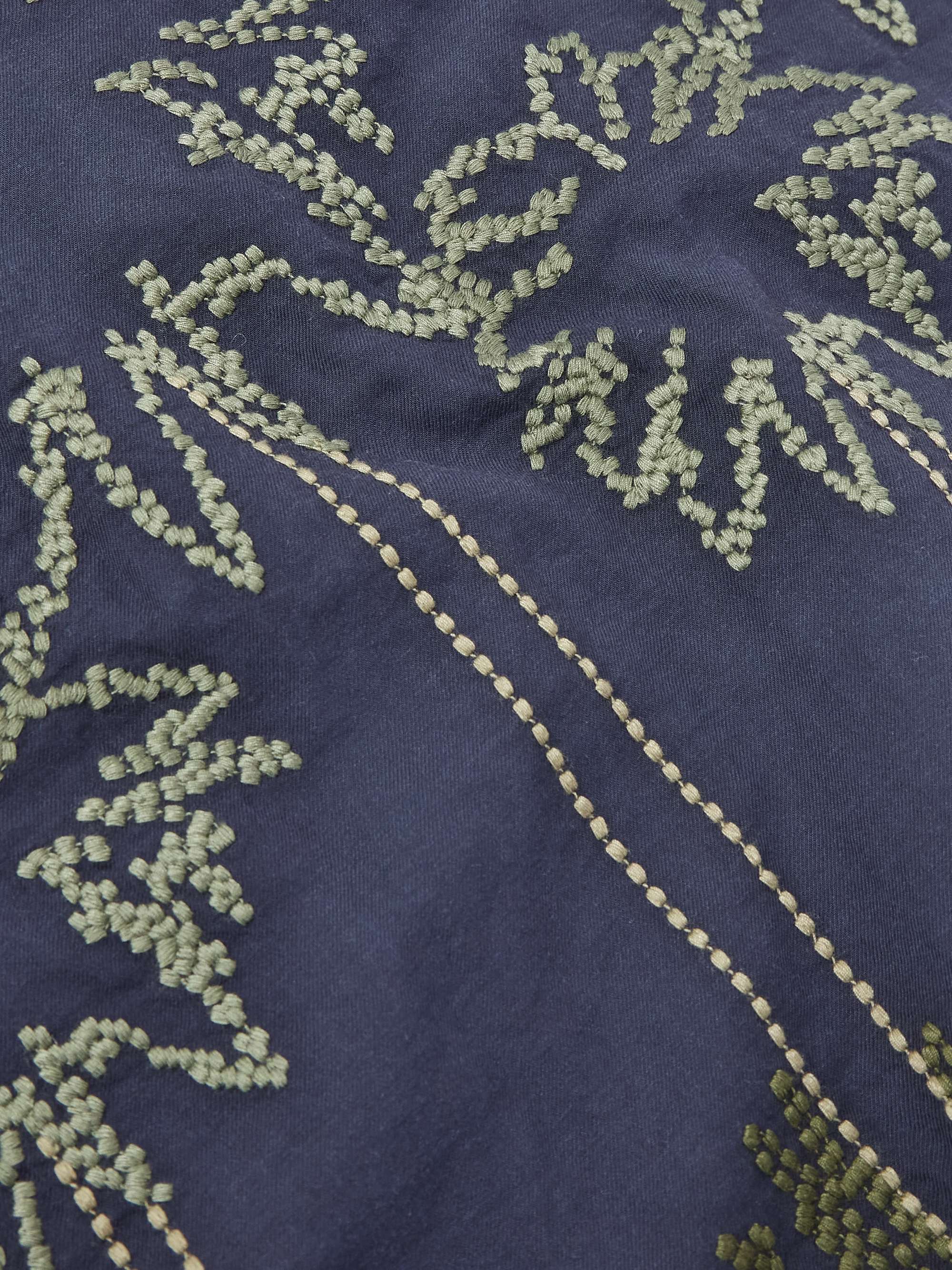 Embroidered Cotton and Silk-Blend Twill Shirt view