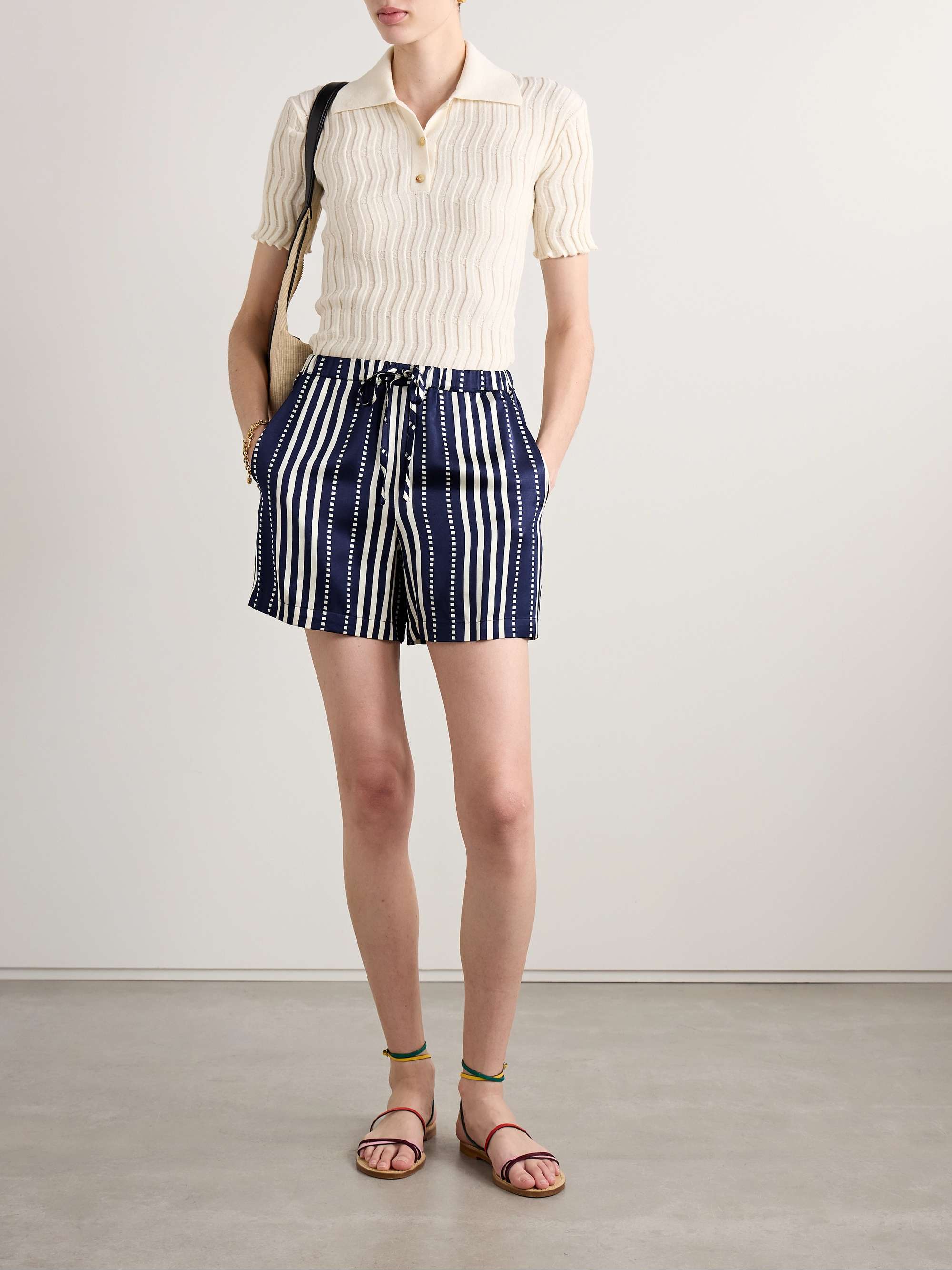 Safia striped satin shorts view