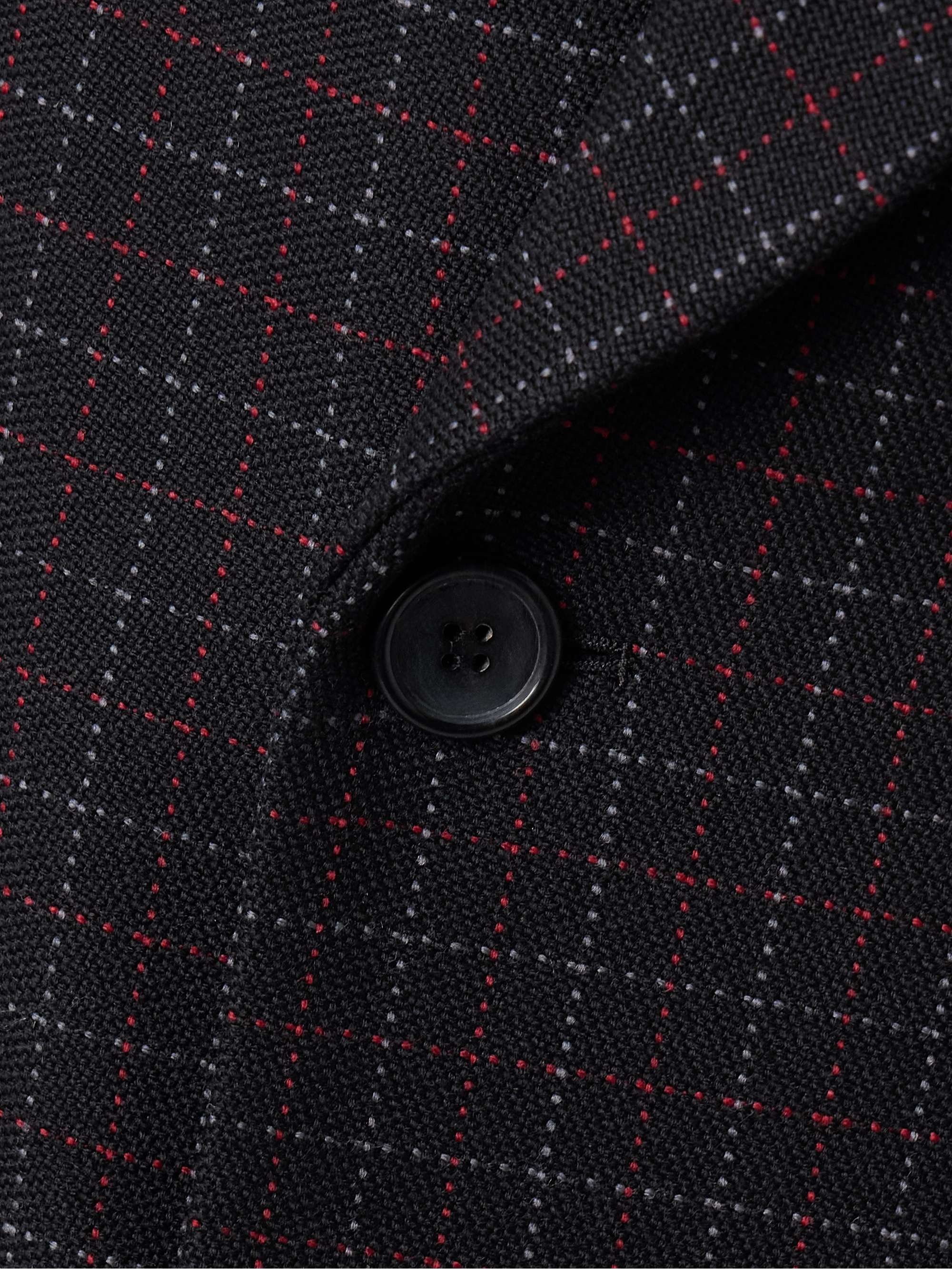 Double-breasted checked wool coat view