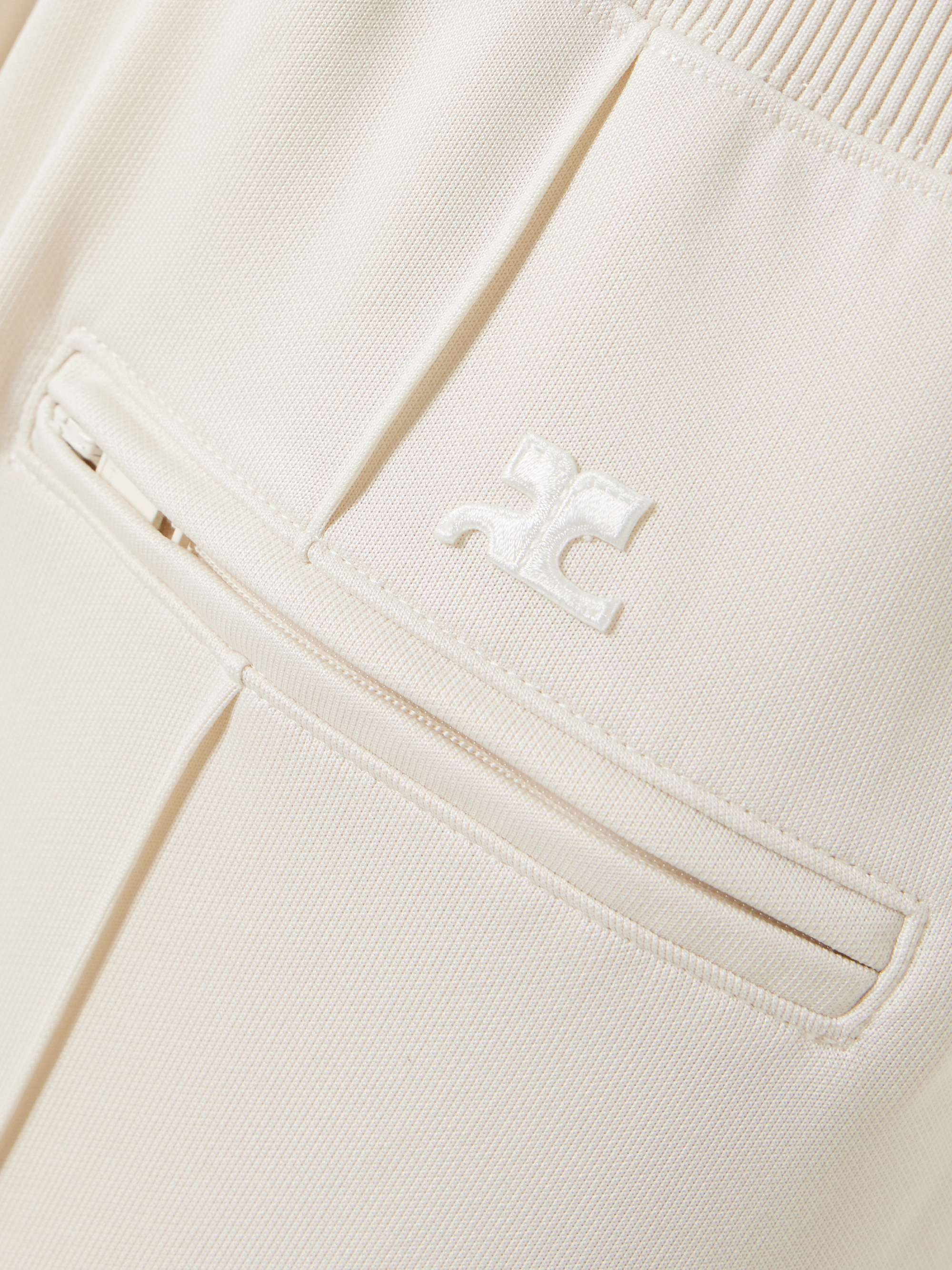 Interlock appliquéd jersey wide-leg track pants view