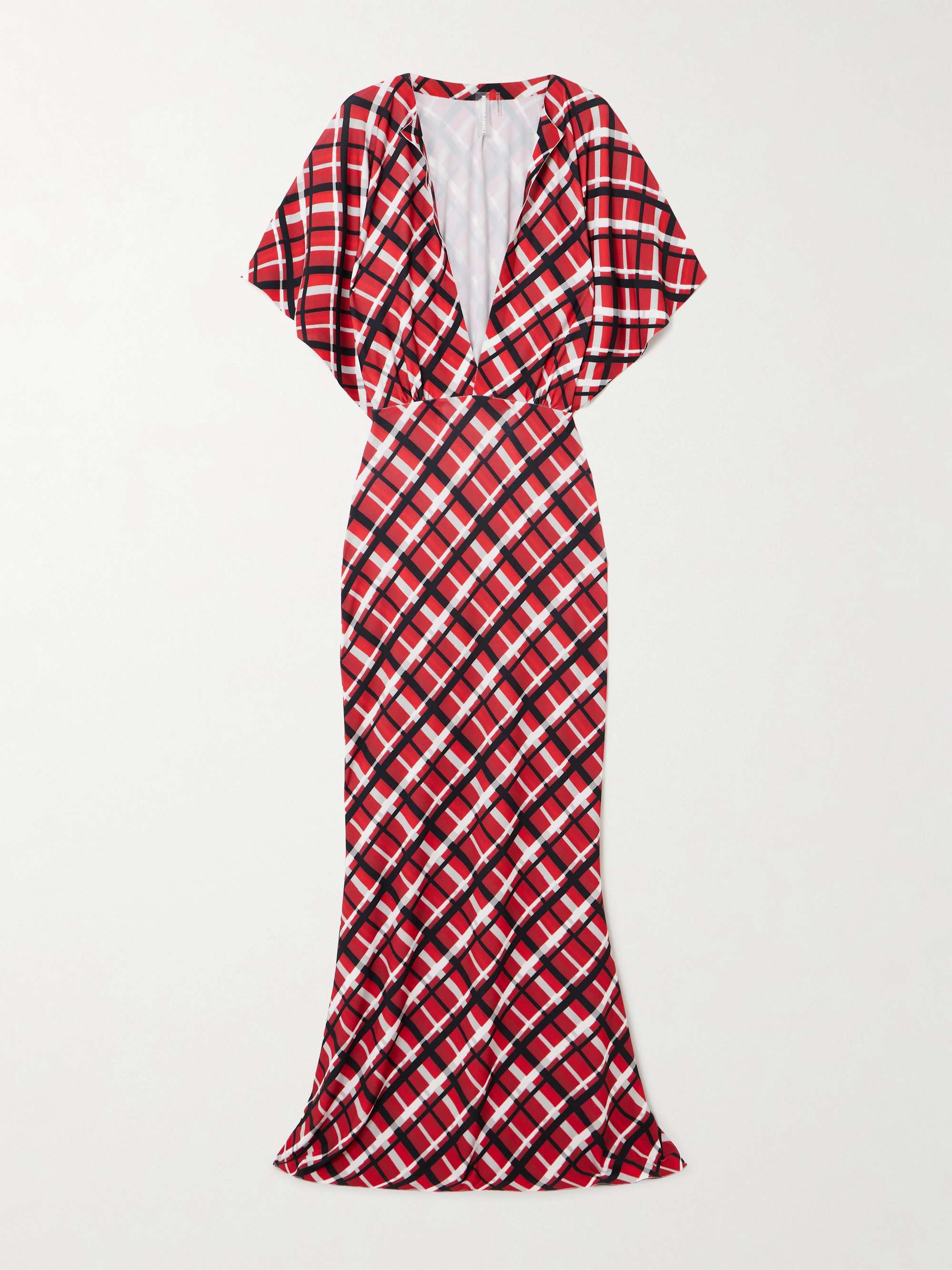 Obie checked stretch-jersey gown view