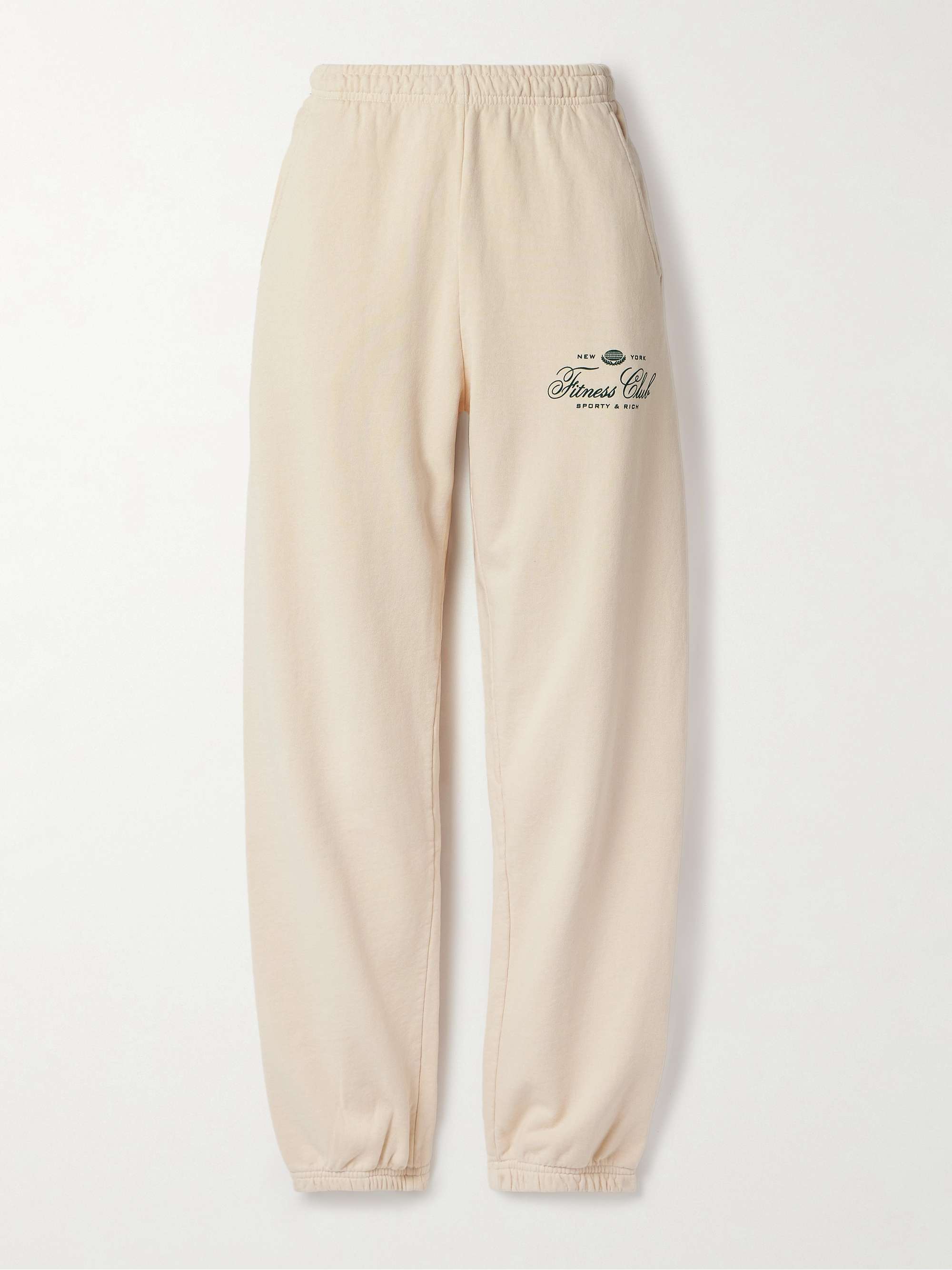 Fitness World printed tapered cotton-jersey track pants view