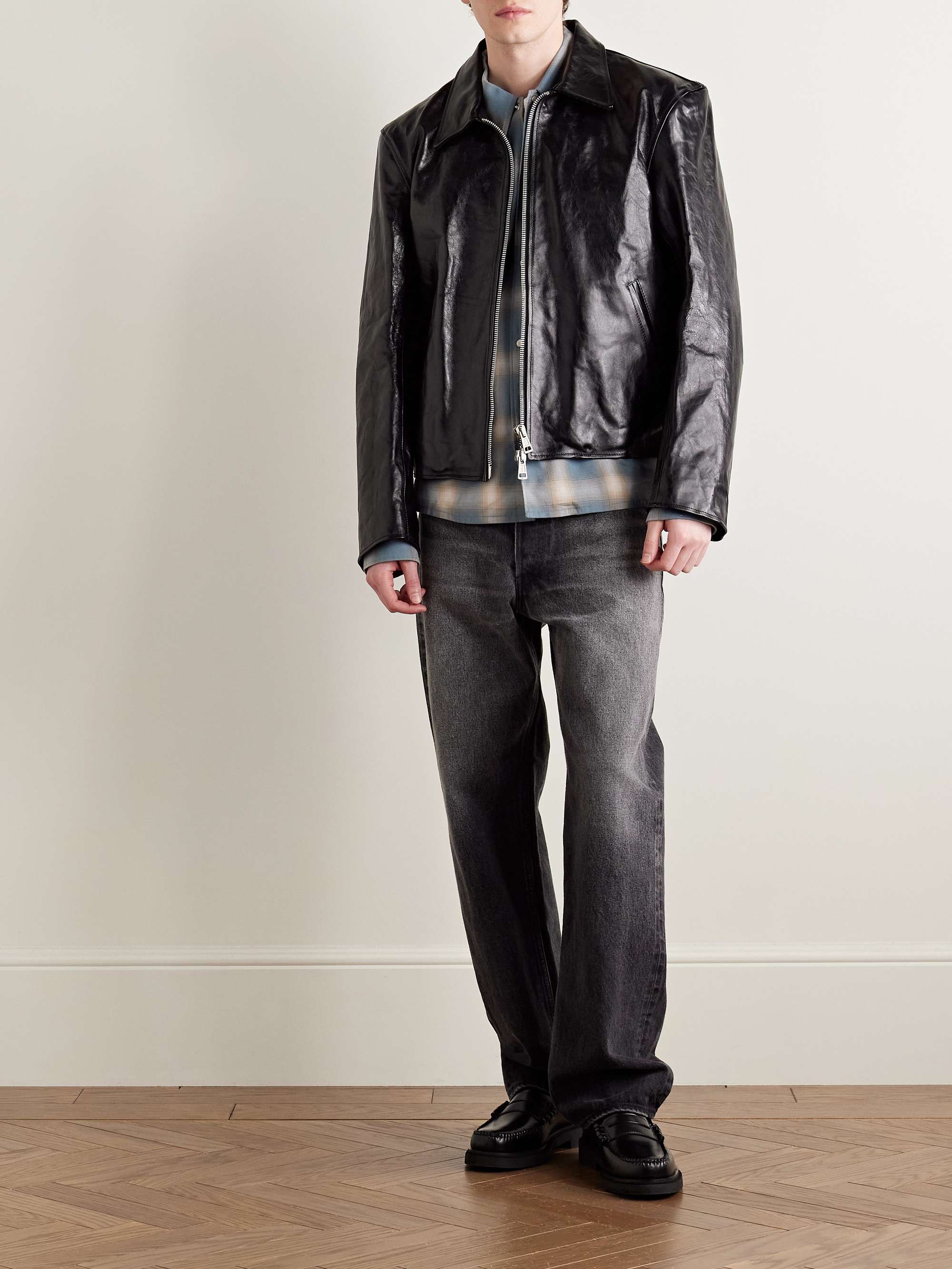 Checked Cotton-Blend Flannel Shirt view