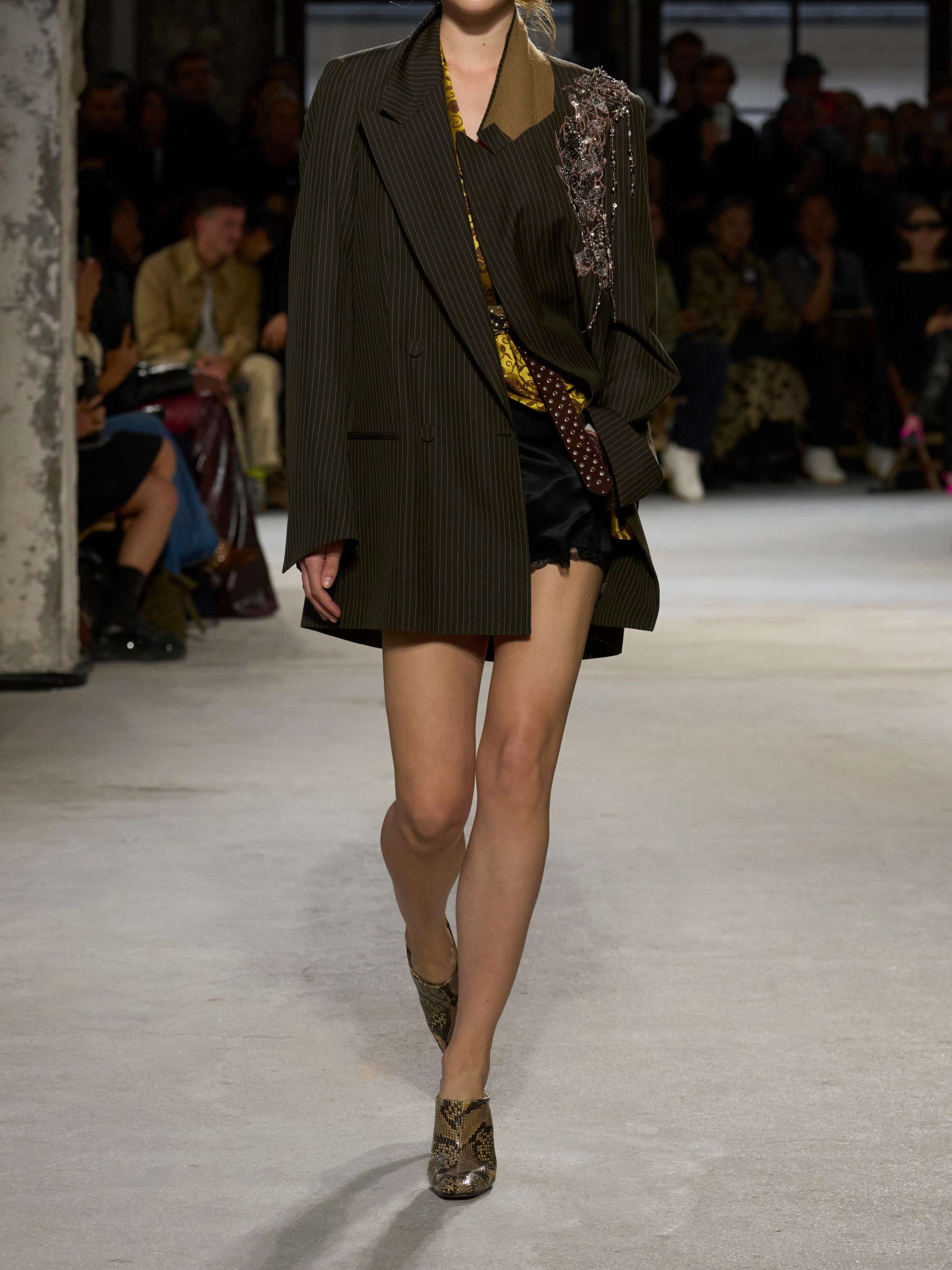 Lace-trimmed silk-blend satin shorts view