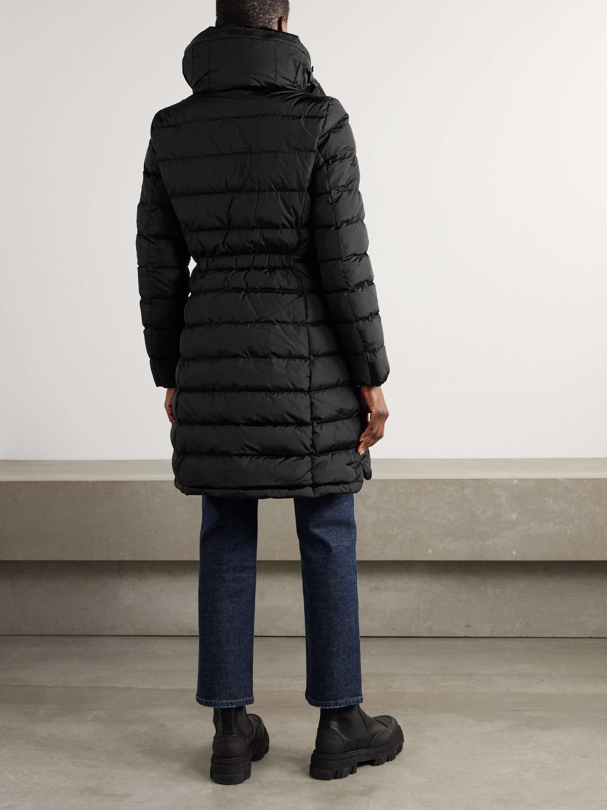 Flammette hooded quilted shell coat view