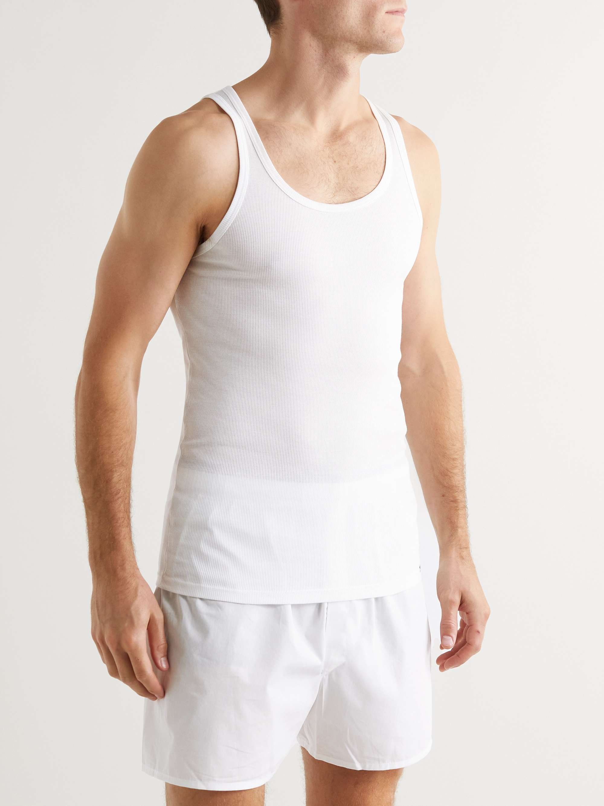Ribbed Cotton and Modal-Blend Tank Top view