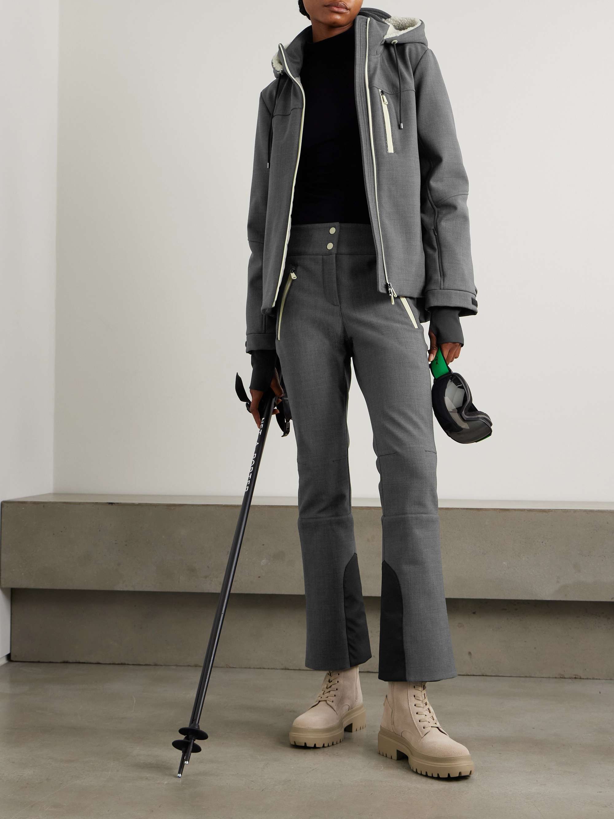 Wool-blend flared ski pants view